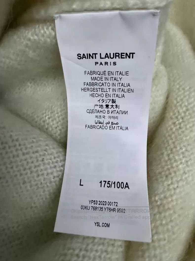 Saint Laurent Paris Saint Laurent Paris White Mohair Fleece High Neck Extra Lo Size L / US 10 / IT 46 - 5 Thumbnail