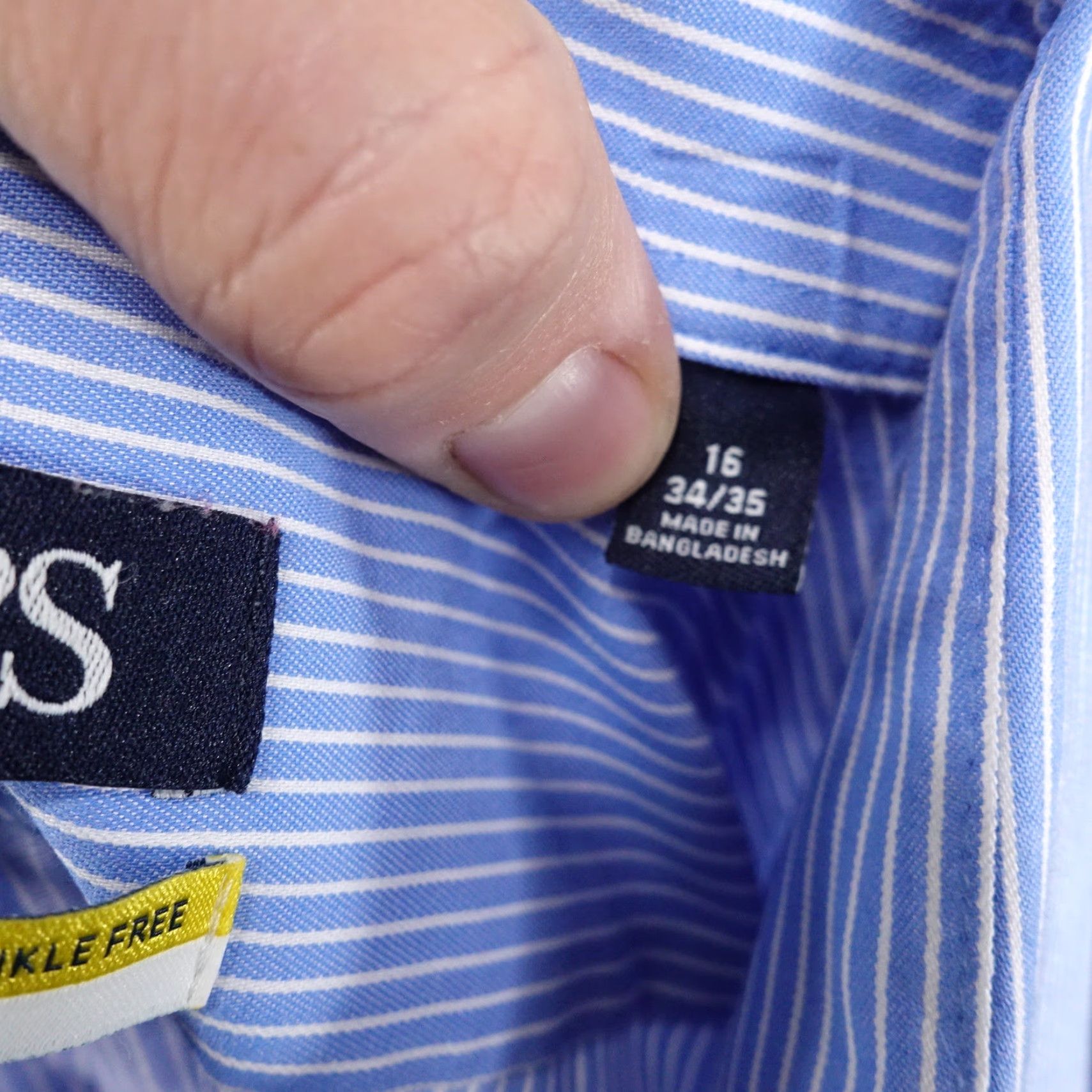 Chaps CHAPS COMFORT STRETCH REGULAR FIT DRESS SHIRT MENS SIZE 16 34/35 BLUE STRIPED LONG SLEEVE COTTON COLLARED BUTTON NICK? Size 42R - 7 Thumbnail