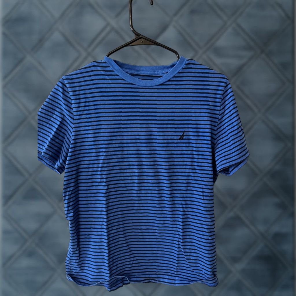 Nautica VINTAGE Nautica Men’s T-Shirt Short Sleeve Crew Neck Cotton Blue Striped All Seasons S Size US S / EU 44-46 / 1 - 1 Thumbnail