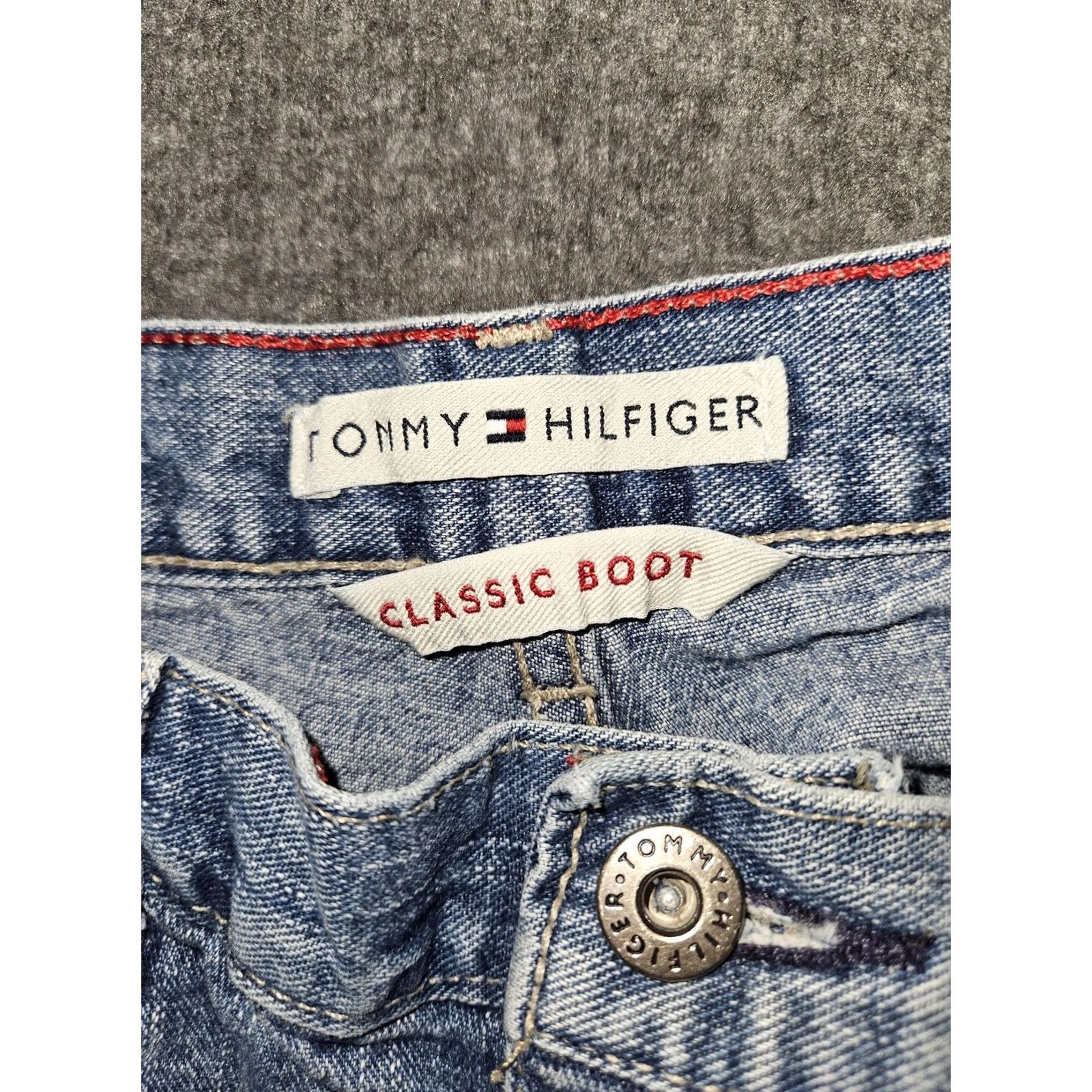 Tommy Hilfiger VINTAGE Tommy Hilfiger Jeans Womens 12R Blue Classic Bootcut Denim 00s Mens Girls Size 34" / US 12 / IT 48 - 2 Thumbnail
