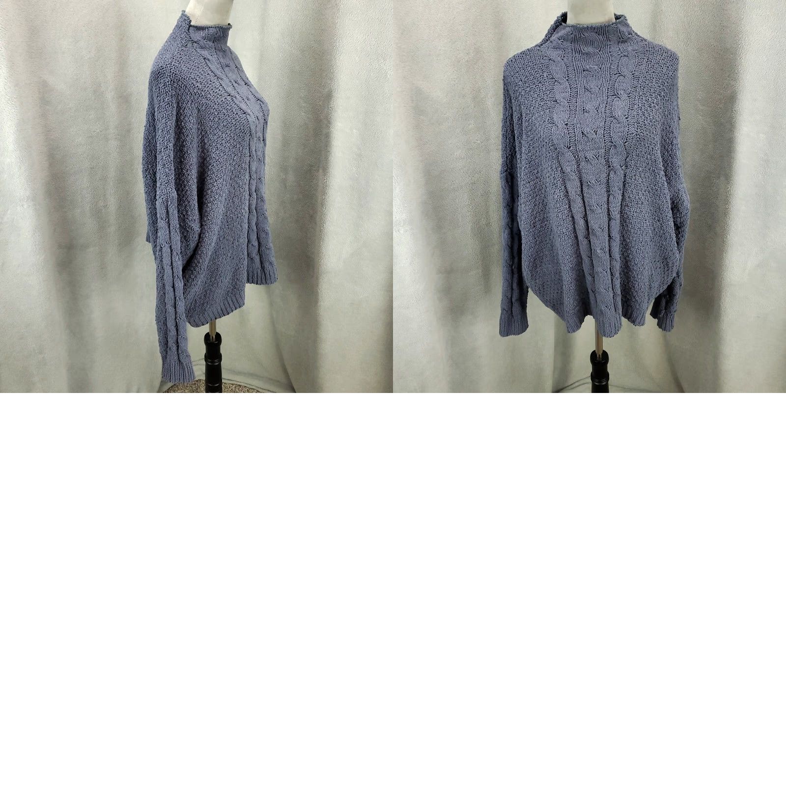 Vintage UMGEE Pullover Sweater Womens Large Blue Cable-Knit Cozy Relaxed Stretch Knit-Top Casual Bohemian Classic Designer Fashion Size L / US 10 / IT 46 - 8 Thumbnail