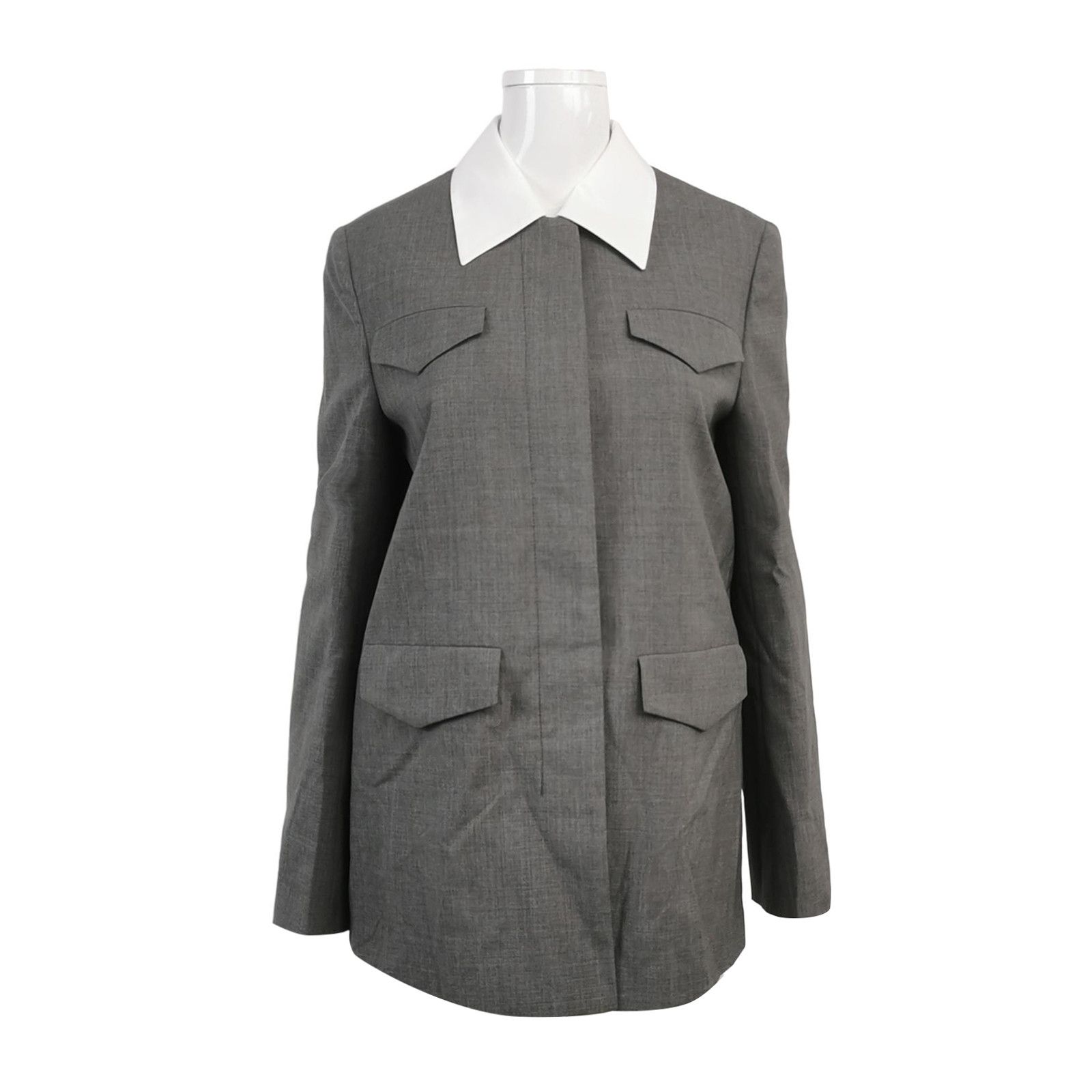 Prada Prada Wool Contrast Collar Jacket Size 38 Size XS / US 0-2 / IT 36-38 - 1 Thumbnail