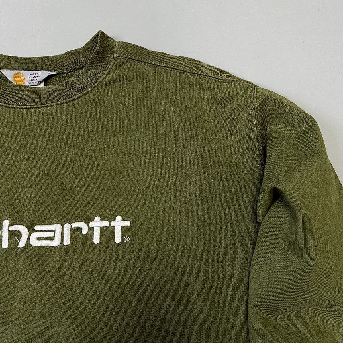 Carhartt × Carhartt Wip × Vintage Vintage Carhartt sweatshirt khaki big logo y2k Size US L / EU 52-54 / 3 - 8 Thumbnail