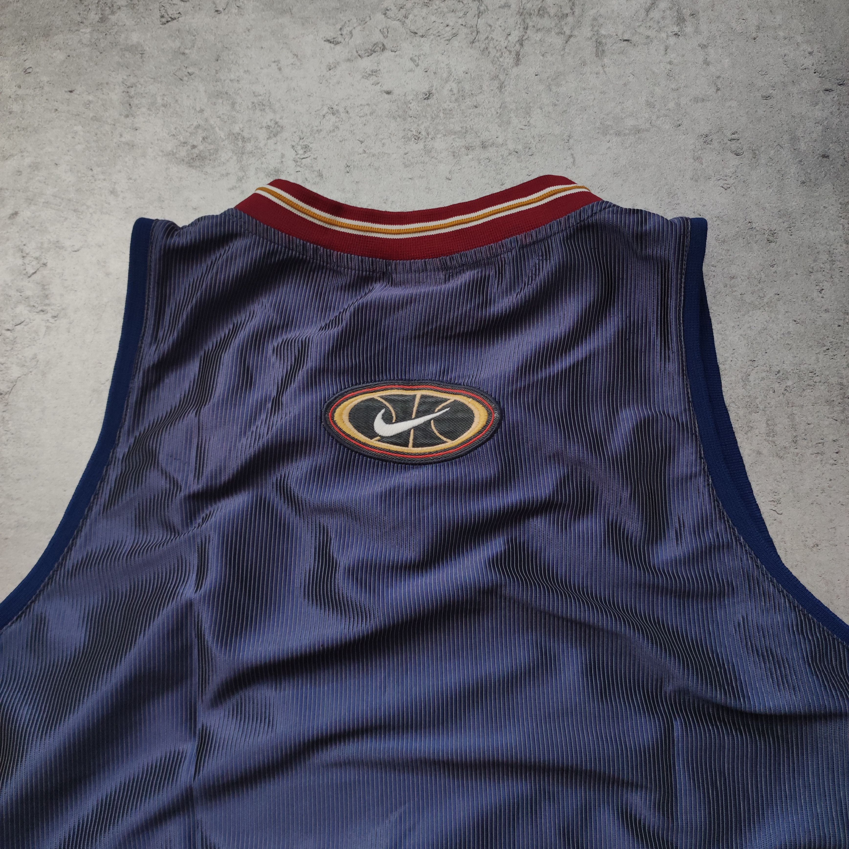 NBA × Nike × Vintage Vintage RARE 90s Nike x NBA Basketball Varisty Jersey Size US L / EU 52-54 / 3 - 9 Thumbnail