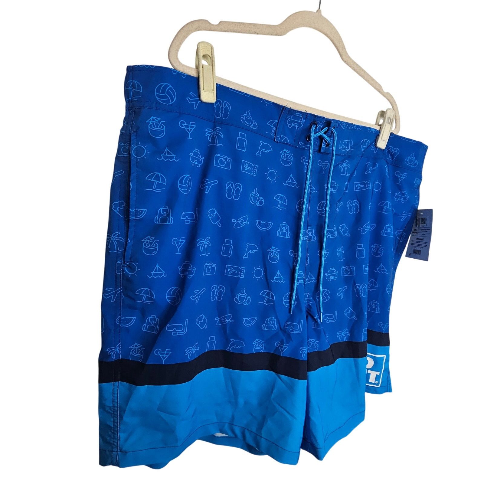 Budweiser NEW Bud Light Swim Trunks Blue Swim Shorts 2XL Size US 43 - 2 Thumbnail