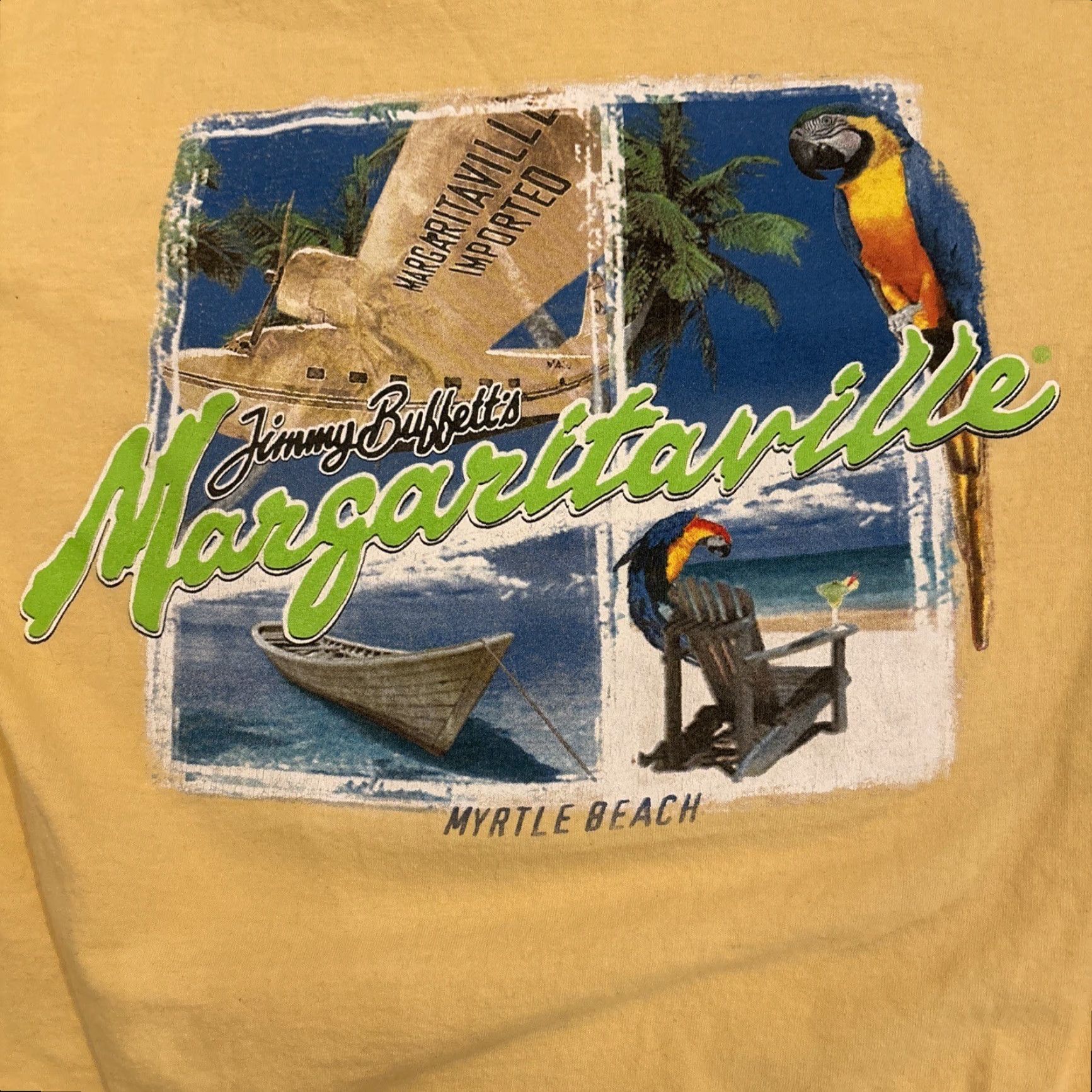 Vintage Margaritaville Shirt Mens Medium Yellow Jimmy Buffett Myrtle Beach Crew Neck Short Sleeve Size US M / EU 48-50 / 2 - 6 Thumbnail