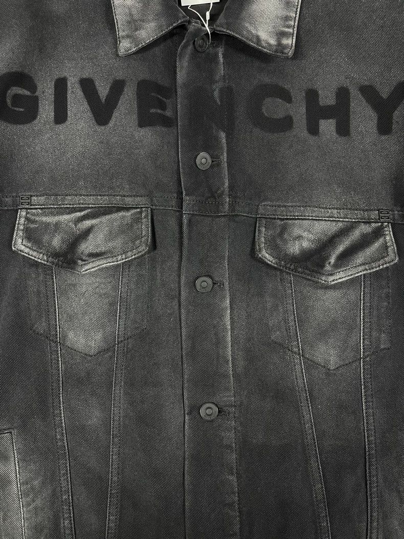 Givenchy Givenchy Washed Black Embroidered Logo Casual Denim Vest Size US M / EU 48-50 / 2 - 5 Thumbnail