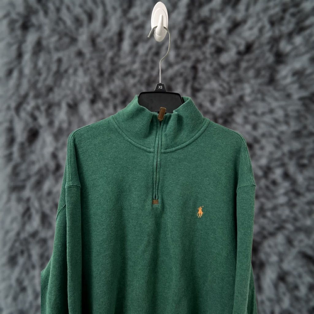 Ralph Lauren Polo Ralph Lauren Sweater Mens XL Green 1/4 Zip Pullover Rib Knit High Neck Long Sleeve Embroidered Pony Logo Classic Preppy Size US XL / EU 56 / 4 - 1 Thumbnail