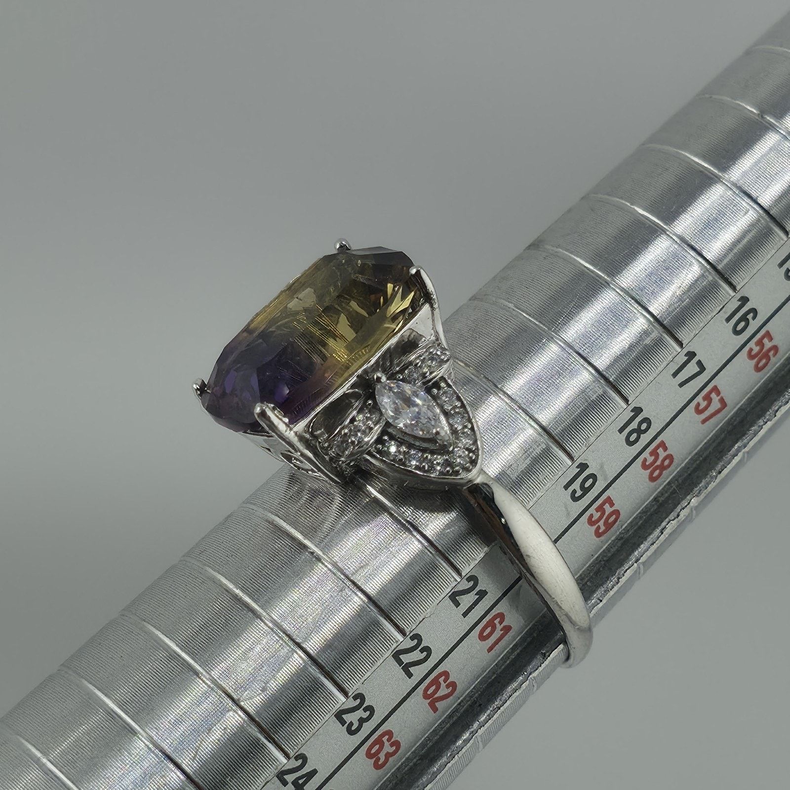 Other Sterling Silver Ametrine Ring 9.25 Cushion Purple Yellow Size ONE SIZE - 11 Thumbnail