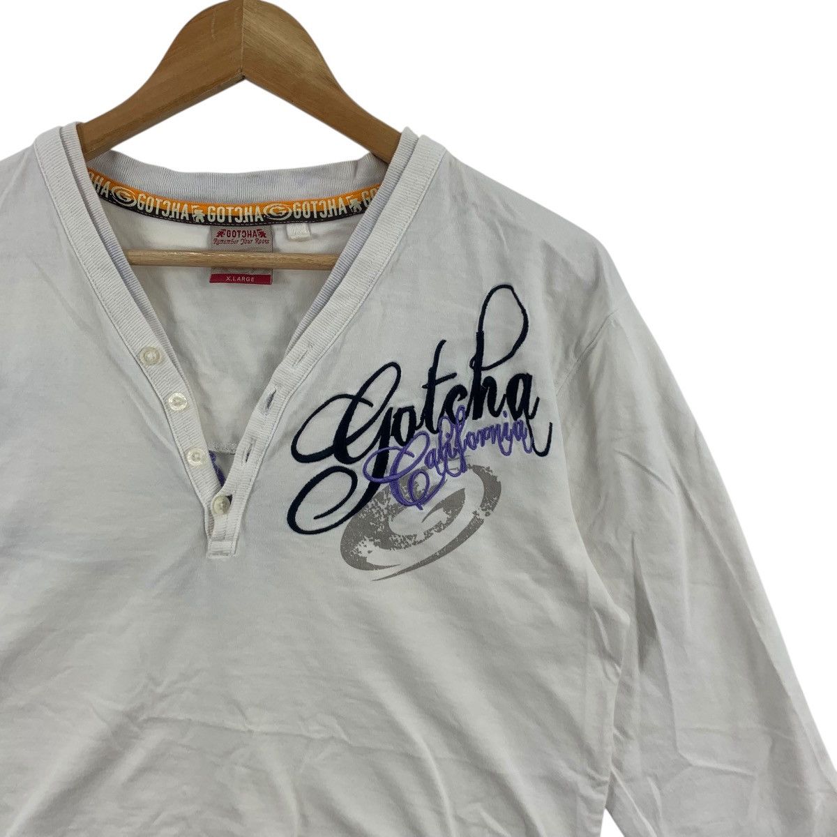 Gotcha GOTCHA CALIFORNIA Weather Proven Henley Tee Shirt Top Size XL / US 12-14 / IT 48-50 - 5 Thumbnail