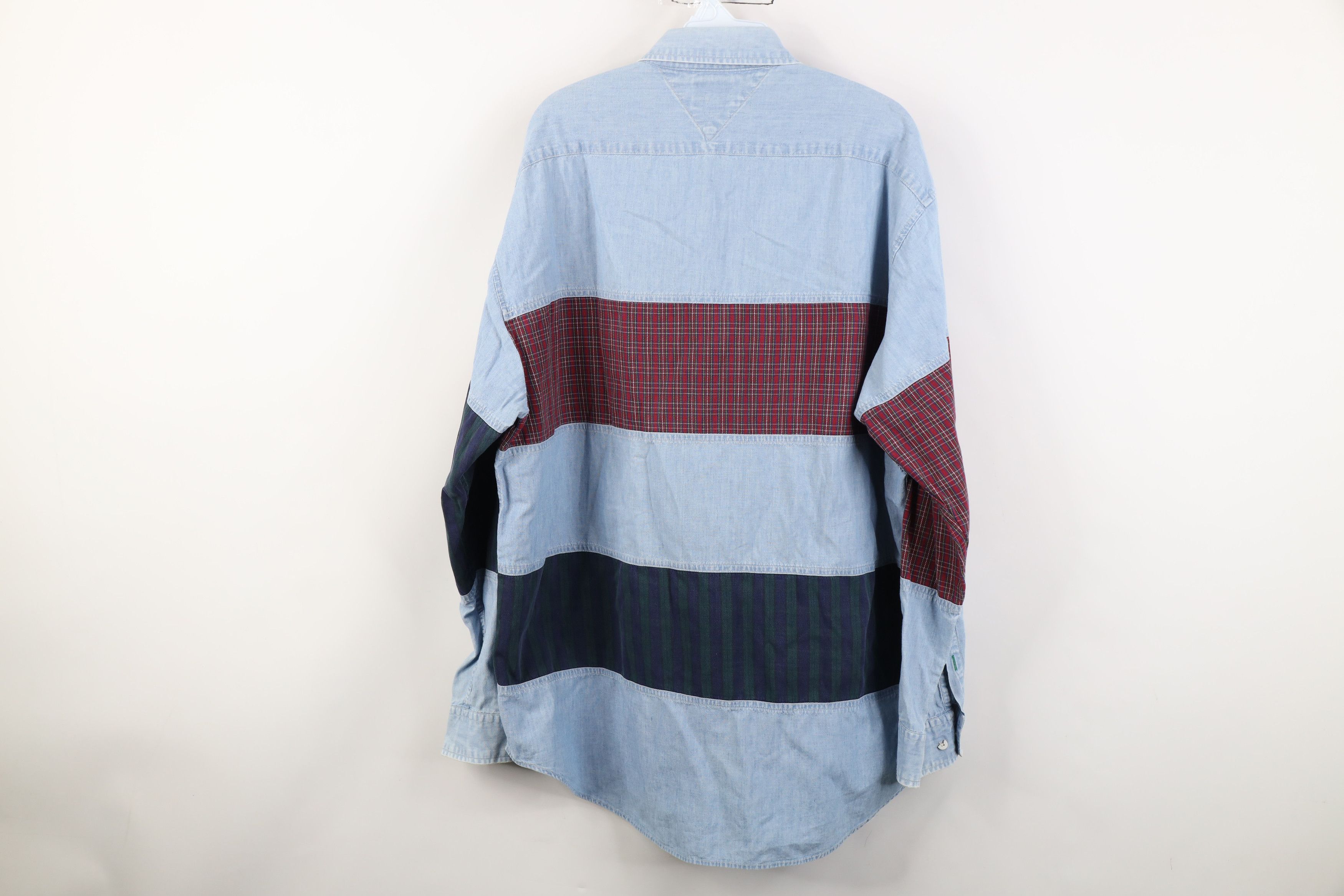 Tommy Hilfiger Vintage 90s Tommy Hilfiger Spell Out Baggy Button Down Shirt Size US M / EU 48-50 / 2 - 14 Thumbnail
