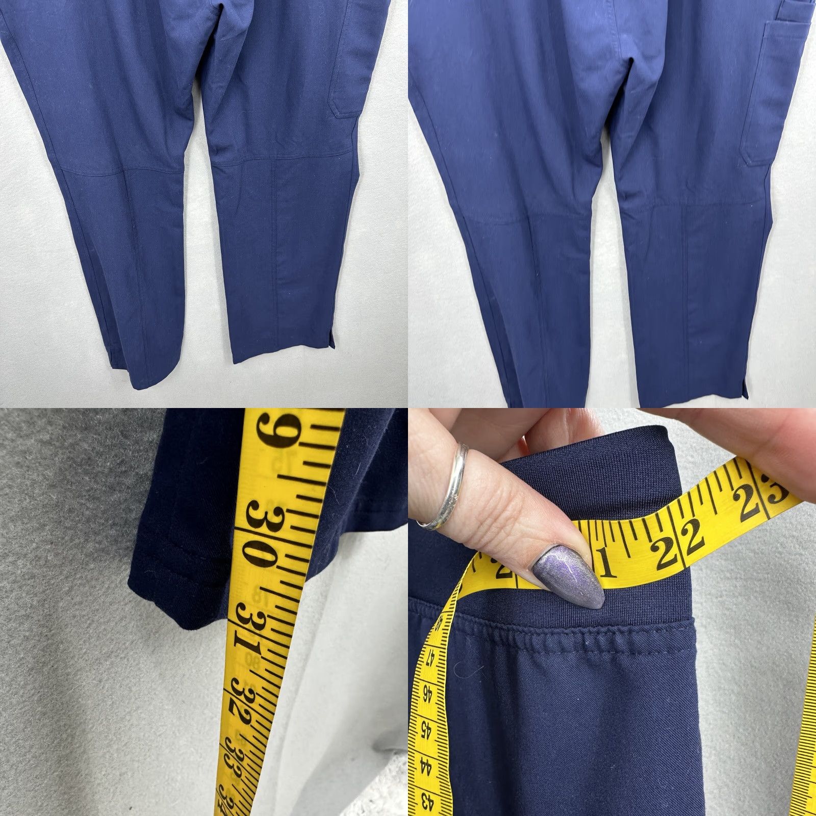 Vintage FIGS Kade Pants Womens 2XL Blue Cargo Elastic Waist Nurse Scrubs Size 40" / US 18 - 8 Thumbnail