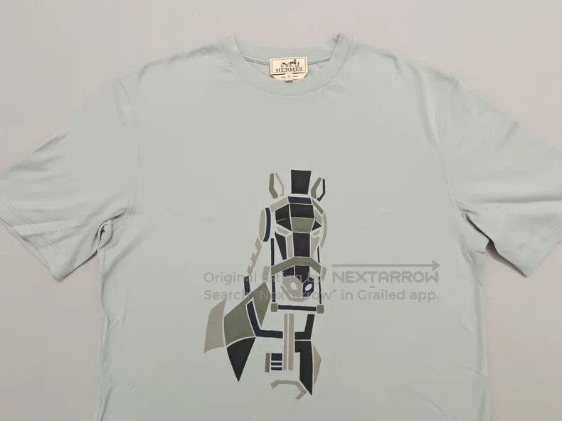 Hermes Hermes Men's short-sleeved t-shirt, light blue, three-dime Size US M / EU 48-50 / 2 - 2 Thumbnail