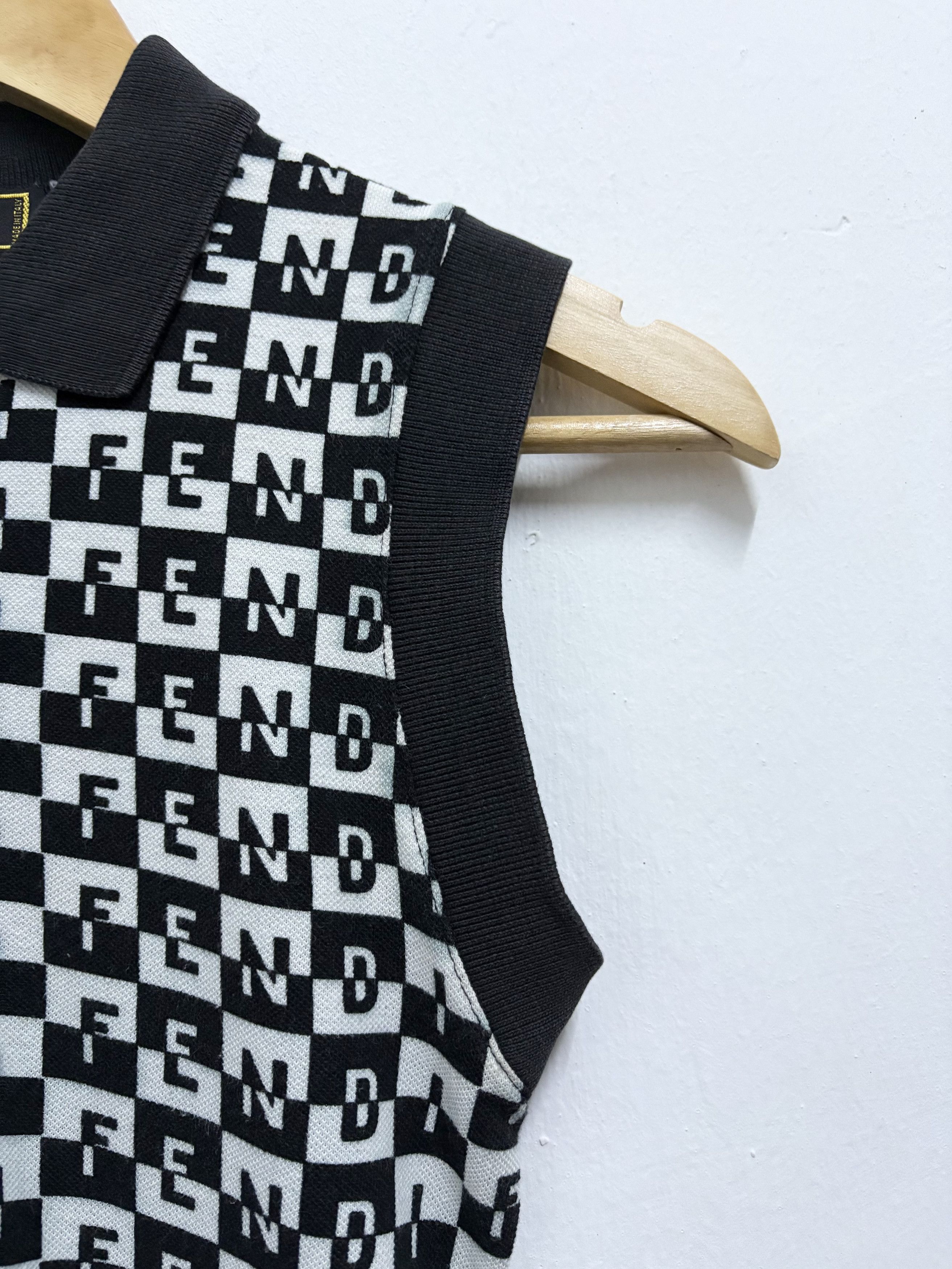 Fendi Vintage 90's Fendi Mare Black Monogram Midi Dress Size S / US 4 / IT 40 - 8 Thumbnail