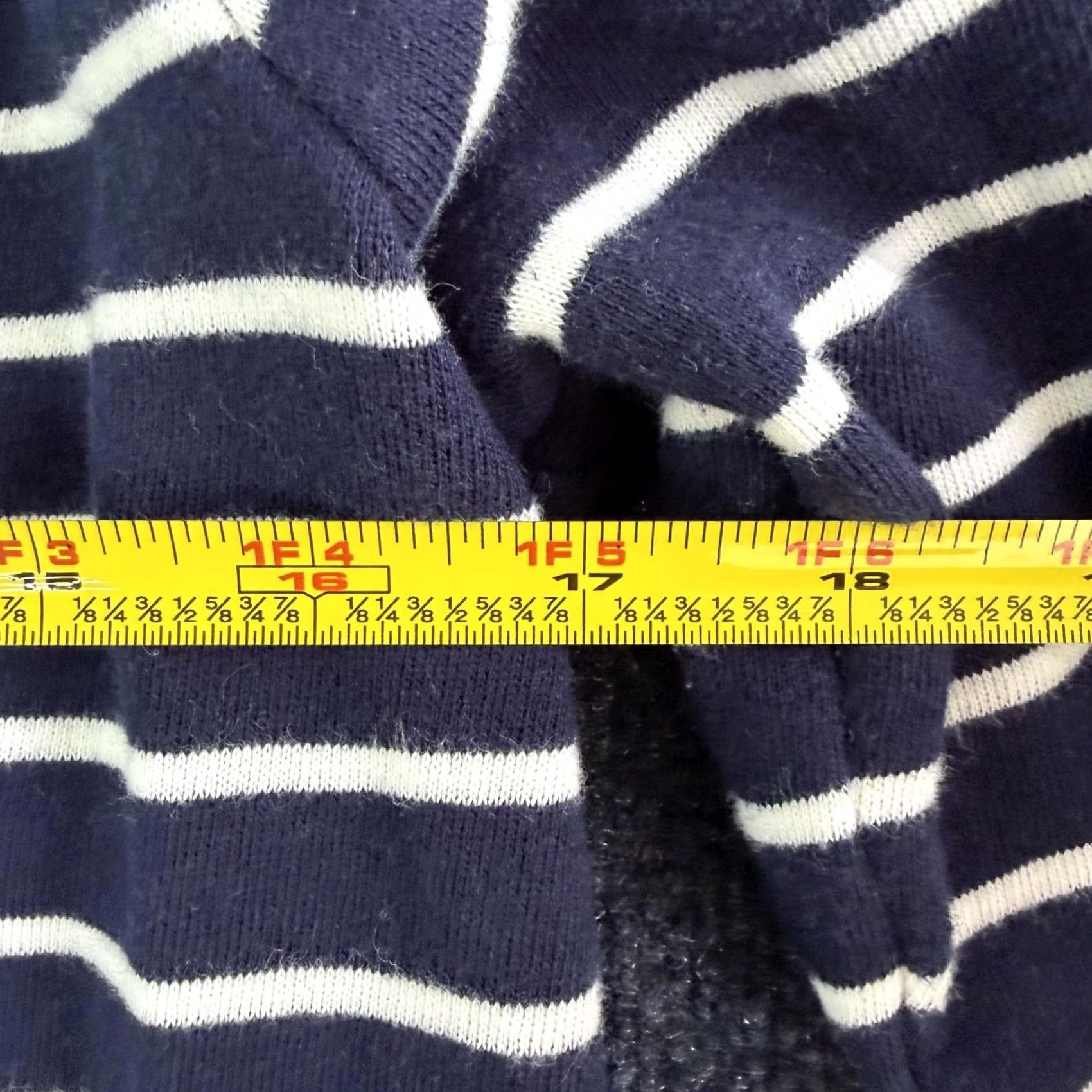 Talbots VINTAGE Talbots Sweater Dress Womens M Blue Striped Knit V Neck Button Long Sleeve Size M / US 6-8 / IT 42-44 - 6 Thumbnail