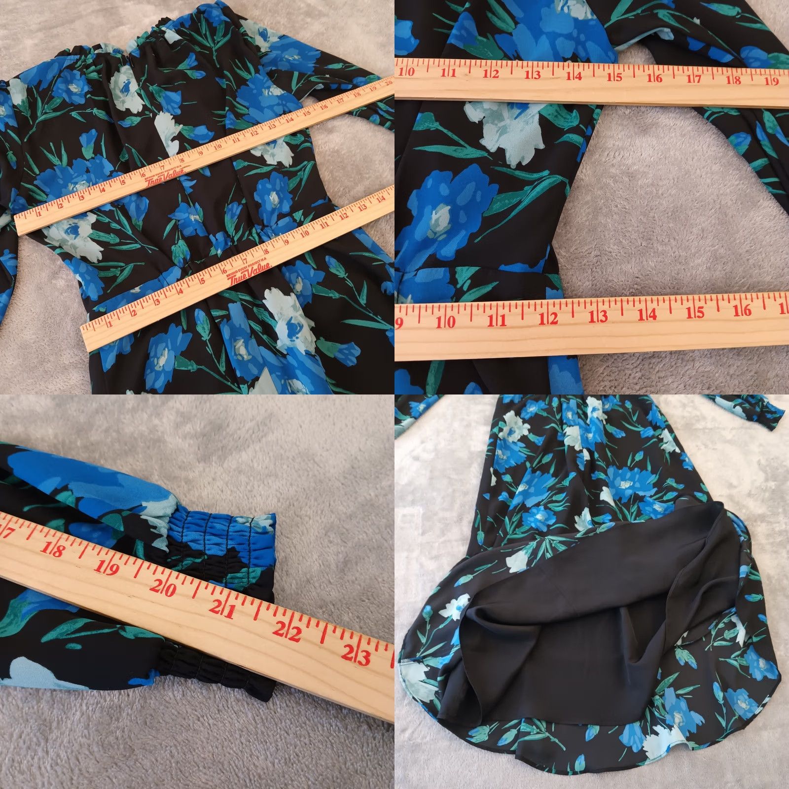 J.Crew J.Crew Dress Blue Floral Long Sleeve Lined Ruffle Accent Maxi Size 00 Women Size XXS / US 00 / IT 34 - 8 Thumbnail
