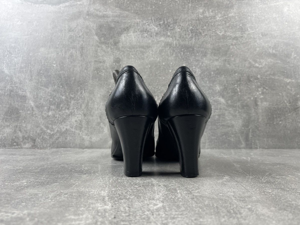 Chloe × Vintage Chloe Black Formal Logo Opium Leather Heels Luxury Shoes Size US 7.5 / IT 37.5 - 6 Thumbnail