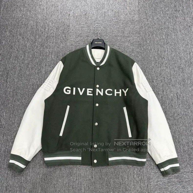 Givenchy Givenchy Size58 Wool and Leather Baseball Jacket Size US M / EU 48-50 / 2 - 1 Thumbnail