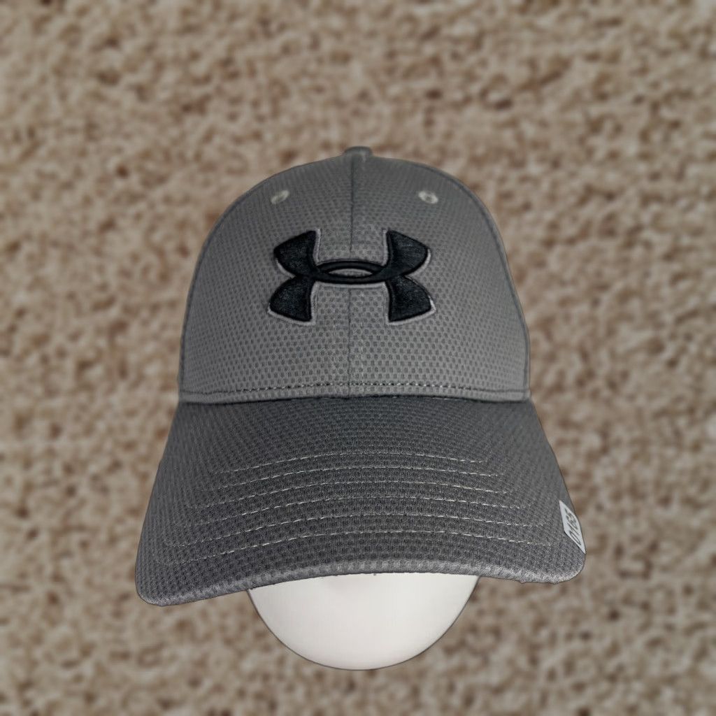 Under Armour Under Armour Hat Cap Fitted Mens Large Gray Logo Embroidered Polyester Baseball Cap Mens Gray Embroidered Logo 90s Outdoor Sports Lightweight Size ONE SIZE - 1 Thumbnail