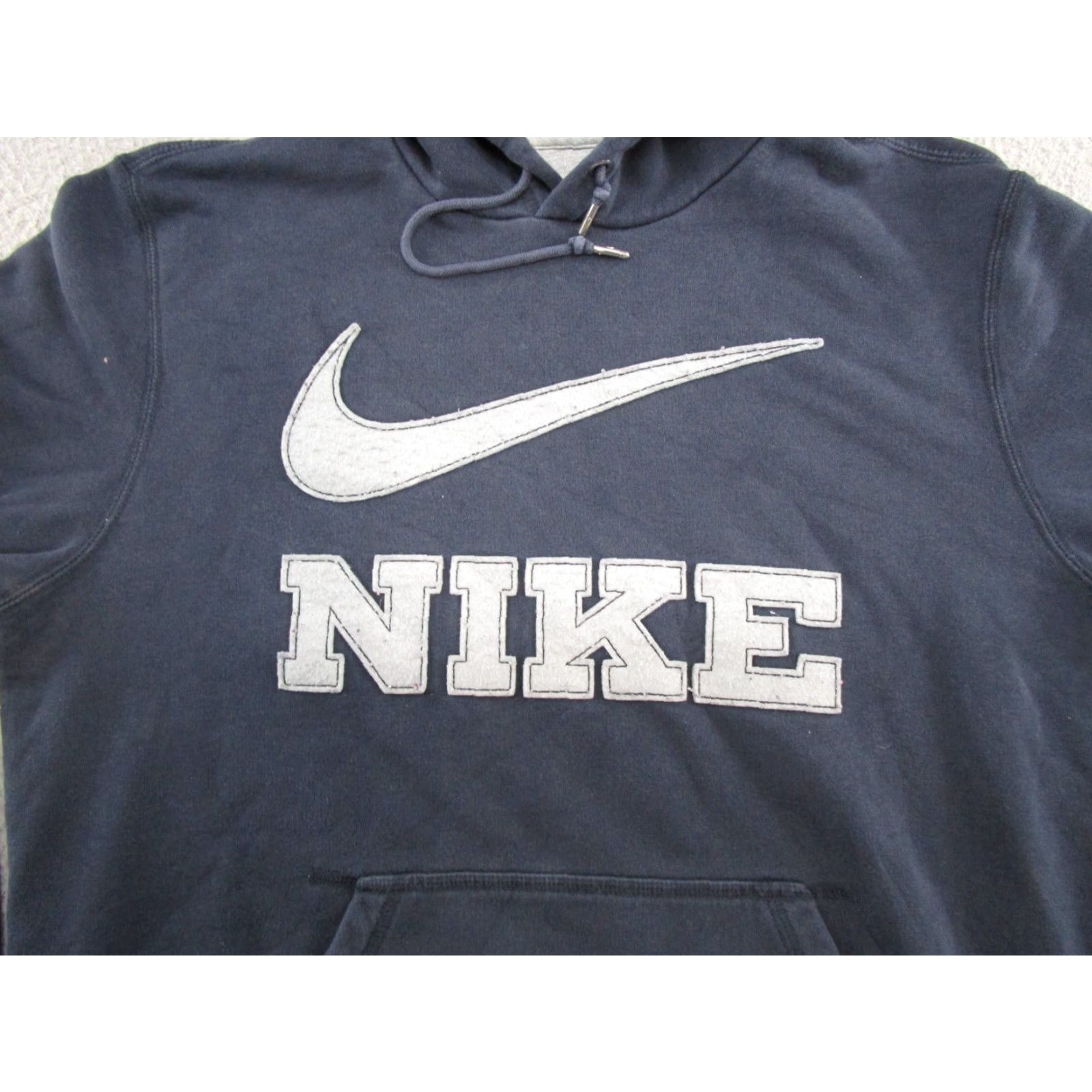 Nike VINTAGE Nike The Athletic Dept. Spell Out Big Swoosh Hoodie M Skater Grunge Faded Blue Mens Pullover Hooded Sportswear Grunge 90s Size US M / EU 48-50 / 2 - 2 Thumbnail
