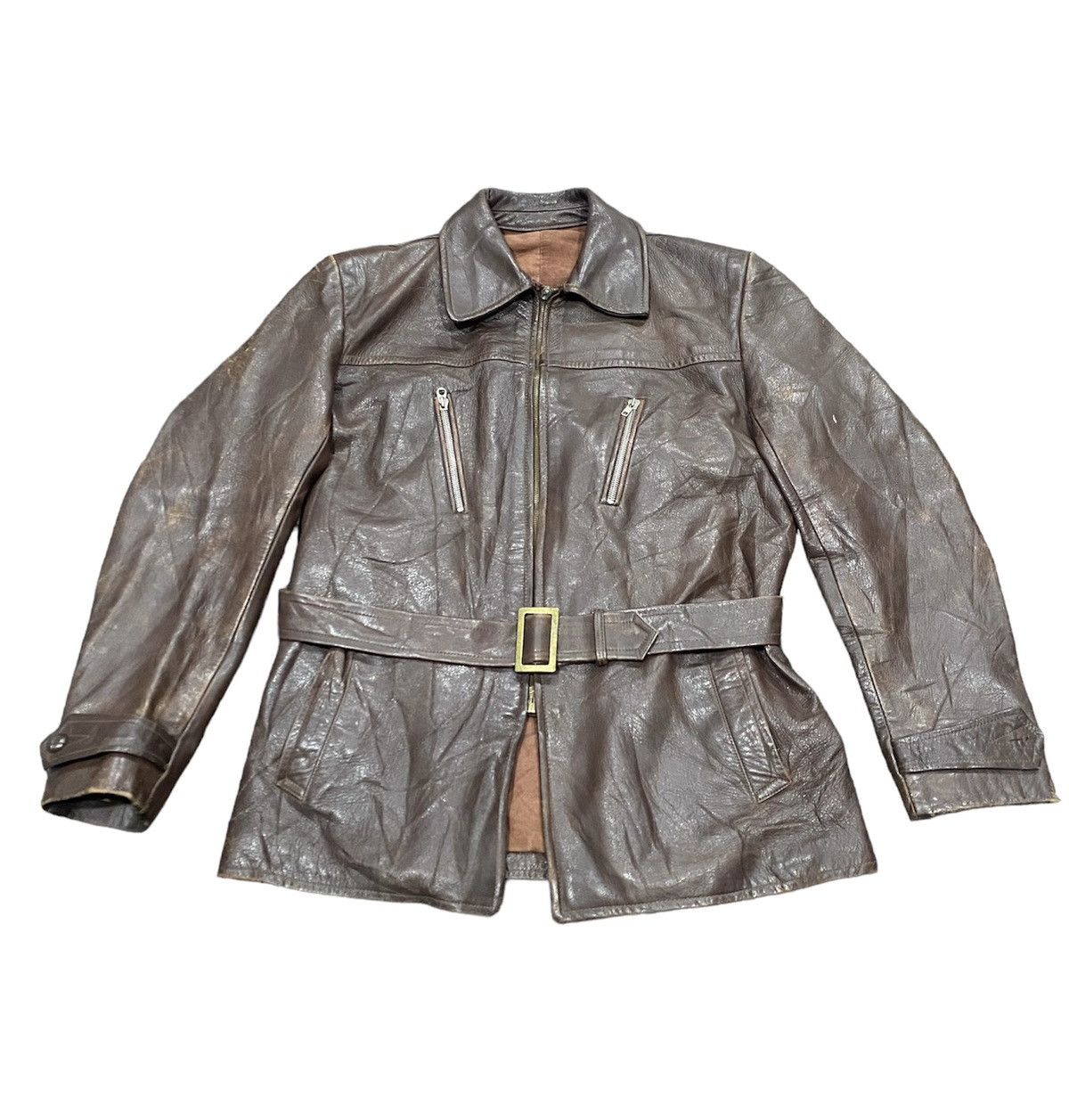 Kadoya VINTAGE HORSEHIDE MILITARY OFFICAL JACKET LUXURY LEATHER Size US L / EU 52-54 / 3 - 1 Thumbnail
