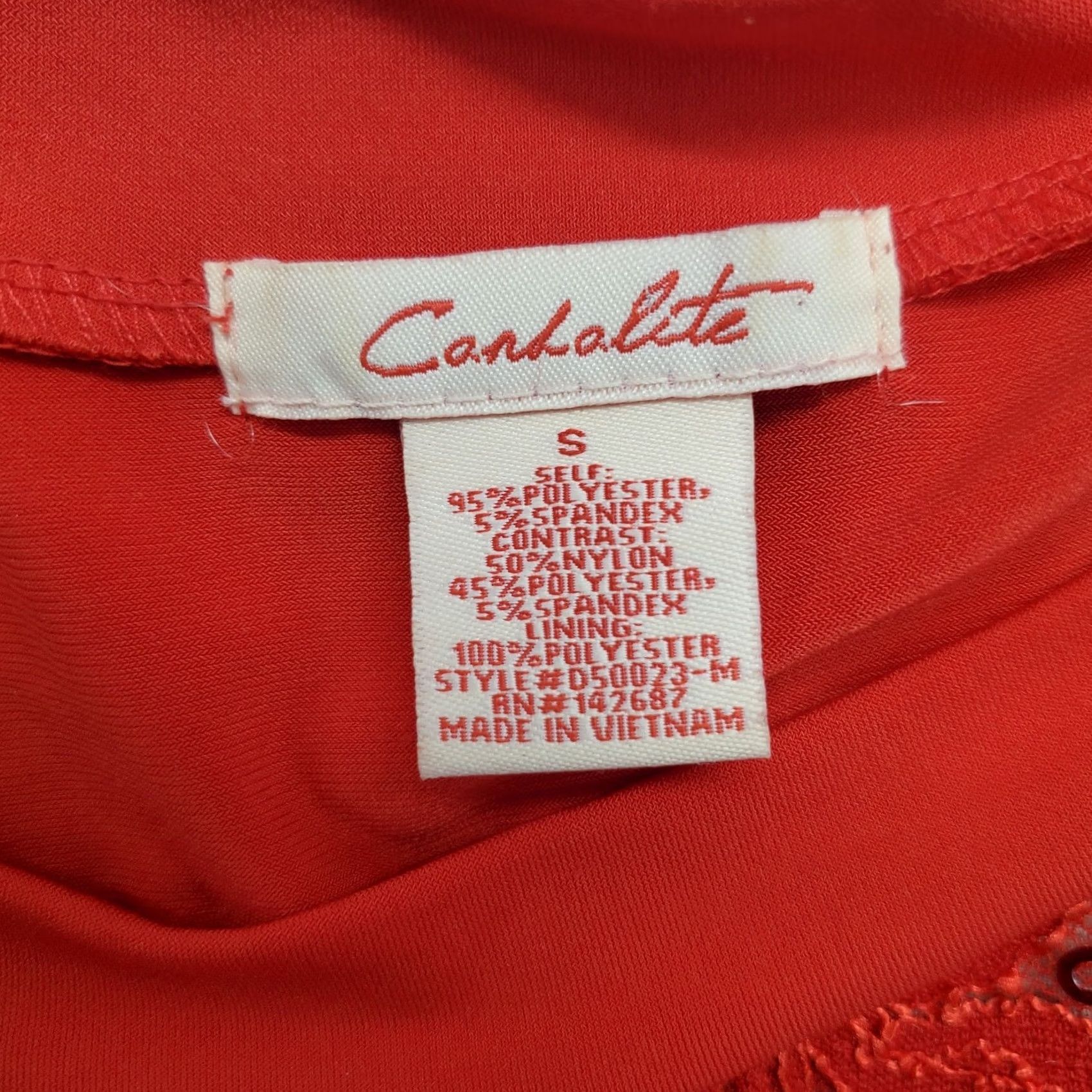 Vintage Conhalite Bodycon Dress Womens S Sleeveless Red Lace Sequin Cocktail Party Sleeveless Size S / US 4 / IT 40 - 3 Thumbnail