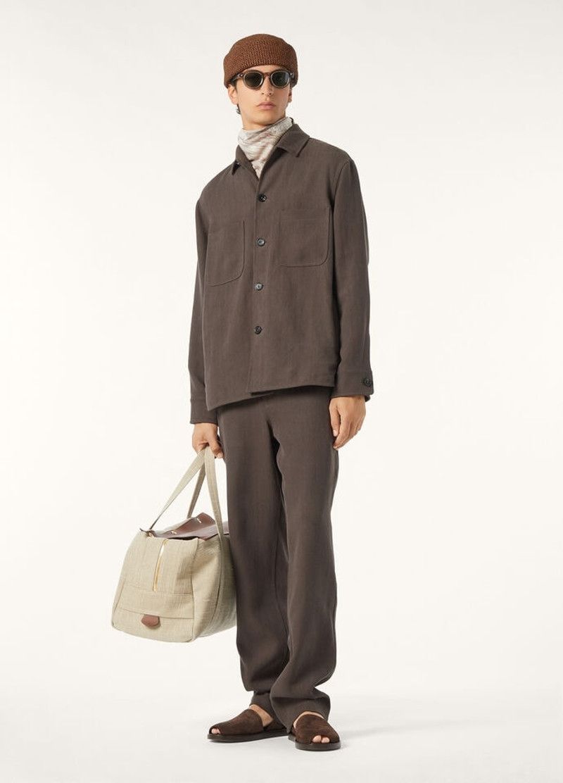Loro Piana o1w1db10226 FAP2078 Evandro Overshirt in Brown Size US S / EU 44-46 / 1 - 2 Thumbnail