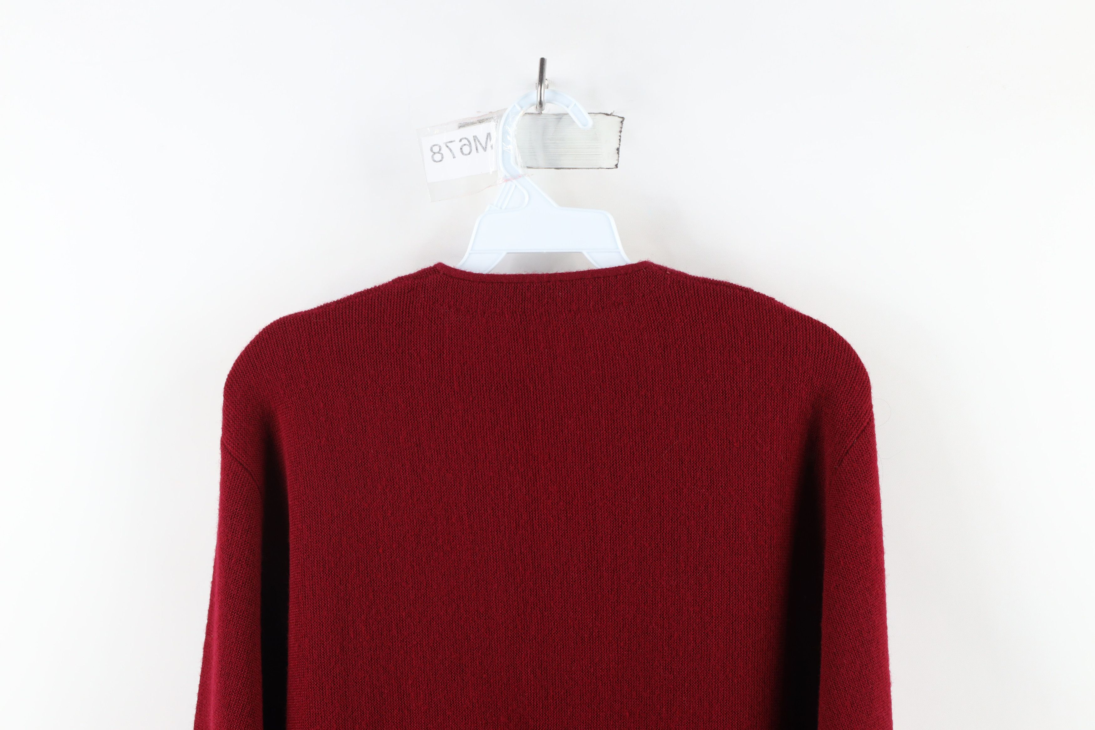 Vintage Vintage 70s Streetwear Blank Knit Cardigan Sweater Red USA Size US M / EU 48-50 / 2 - 9 Thumbnail