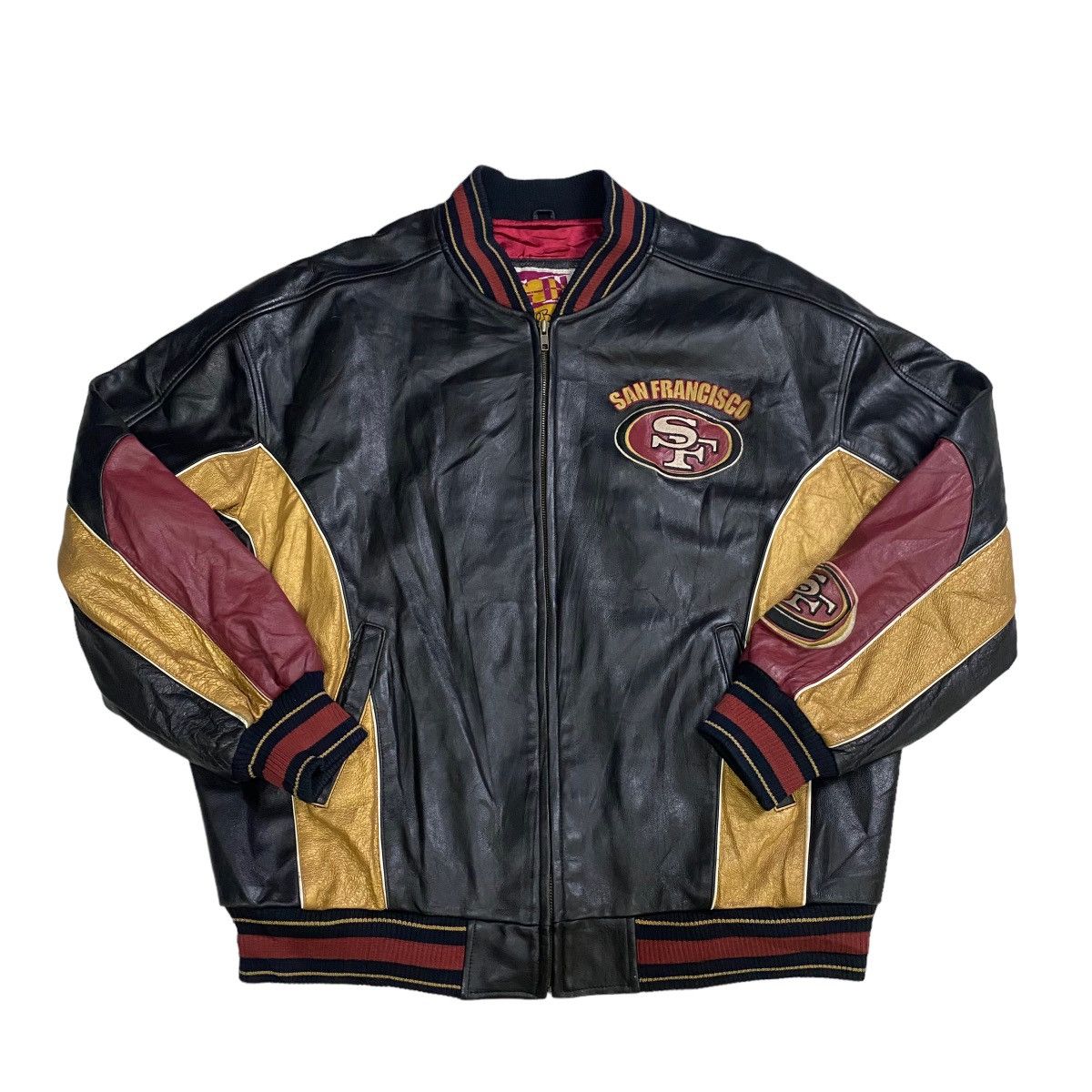 NFL Vintage SF 49ers NFL Leather Bomber Varsity Jacket Size US XL / EU 56 / 4 - 6 Thumbnail