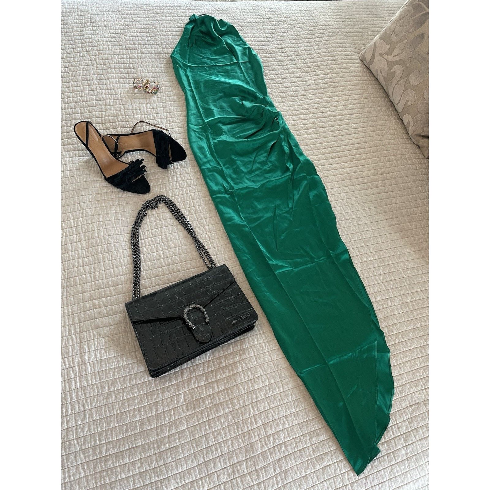 Amanda Uprichard Designer Amanda Uprichard Elektra Gathered Silk Halter Gown Size XS / US 0-2 / IT 36-38 - 5 Thumbnail