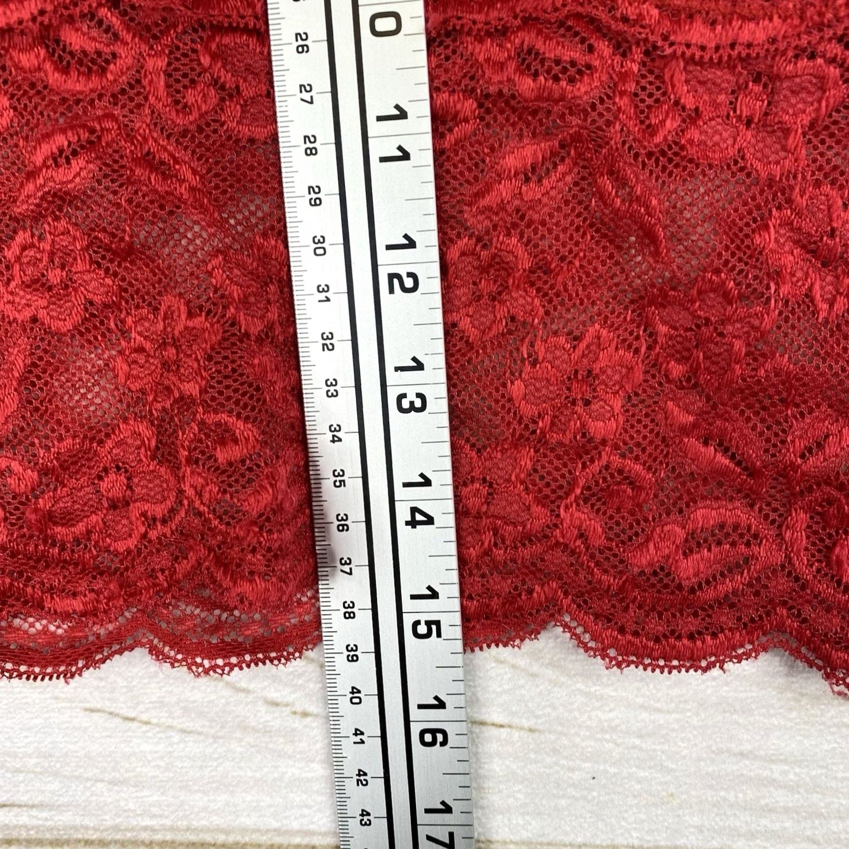 Vintage Kathy Top Womens LXL Red Lace V Neck Pullover Sexy Lingerie Club Size XL / US 12-14 / IT 48-50 - 3 Thumbnail