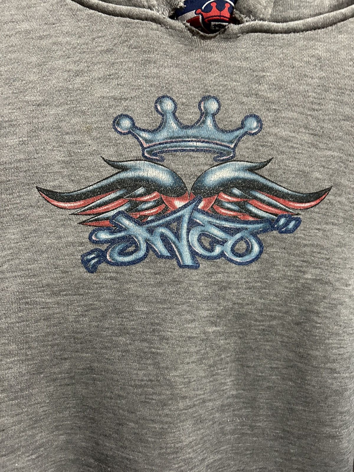 JNCO Vintage 90s JNCO Jeans Dragon Crown Flames Mens XL Hoodie Size US XL / EU 56 / 4 - 3 Thumbnail