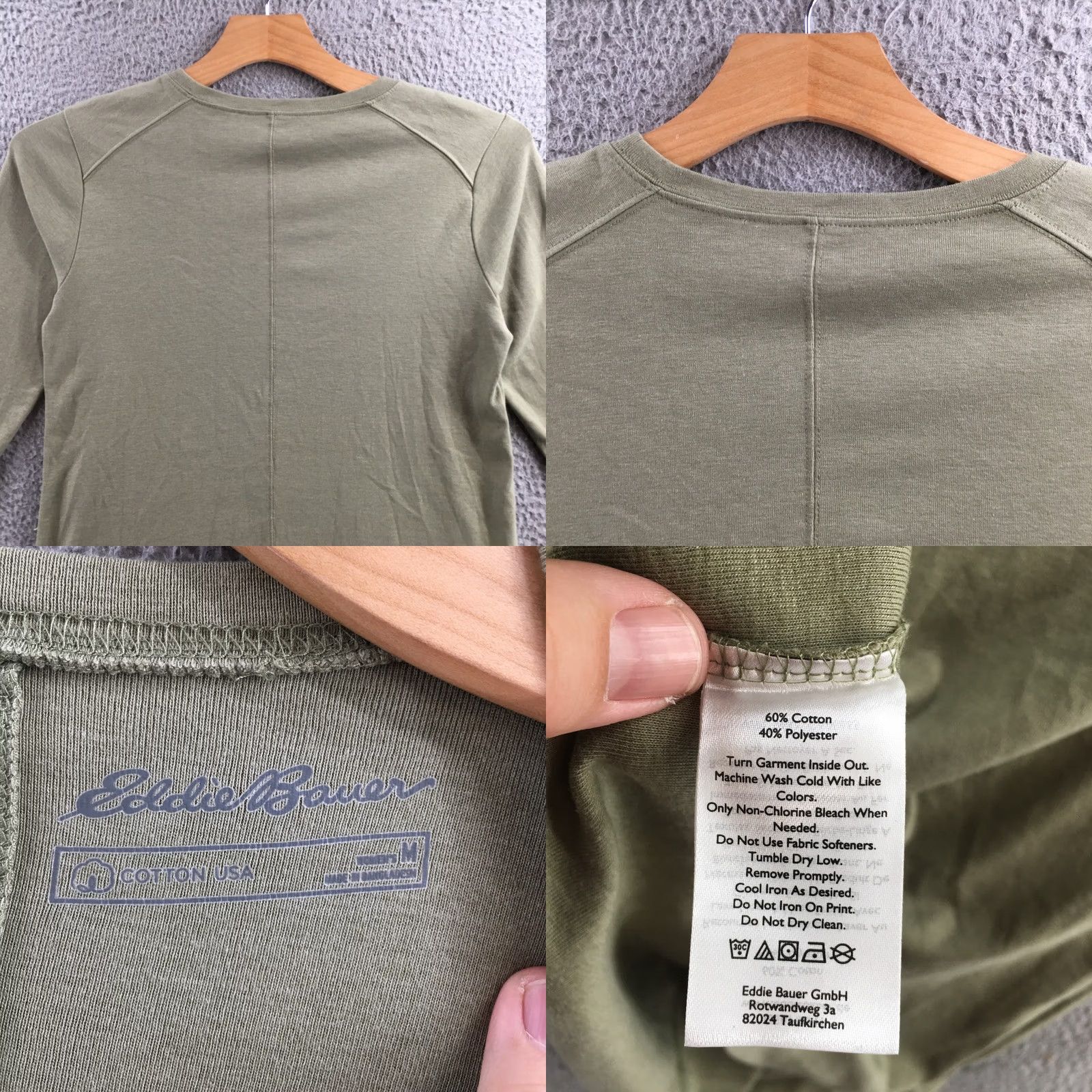Eddie Bauer Eddie Bauer T-Shirt Womens Medium Green Cotton Crew Neck 3/4 Sleeve Casual Shirt Size M / US 6-8 / IT 42-44 - 8 Thumbnail