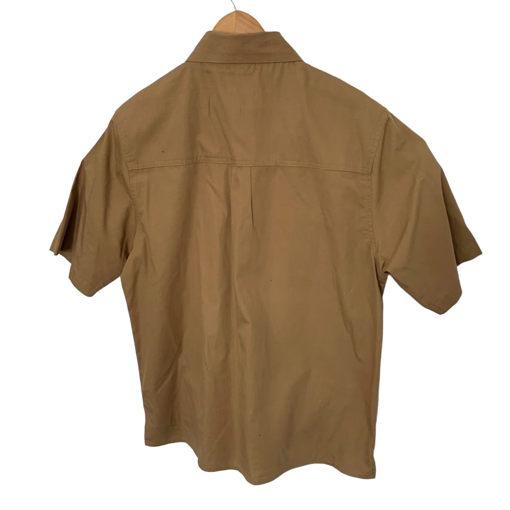 Vintage Stanley Workwear Shirt Mens Large Gold Tan Short Sleeve Button Up Ripstop Sz Size US L / EU 52-54 / 3 - 5 Thumbnail
