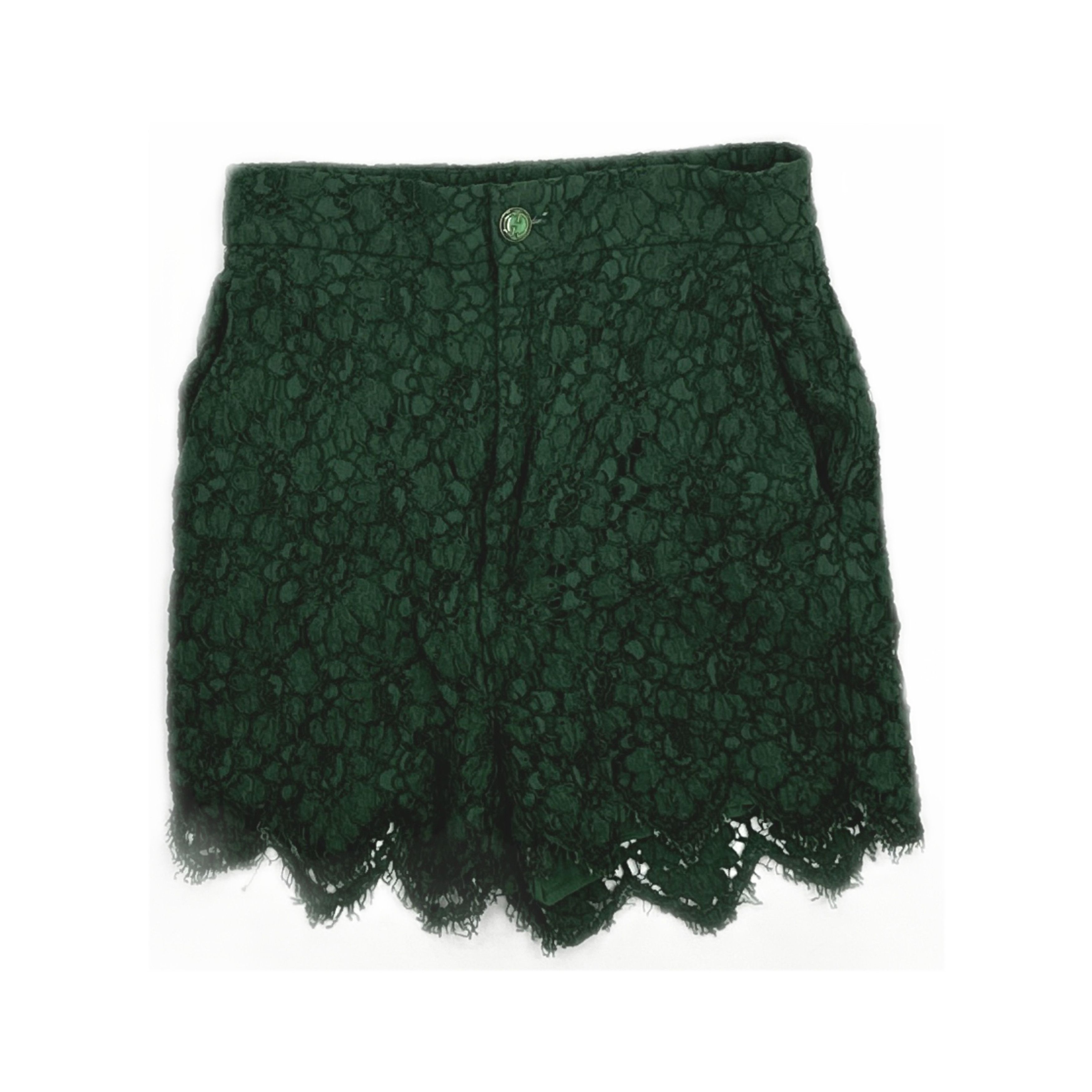 Gucci Gucci Green Lace Shorts Size 38 Size 26" / US 2 / IT 38 - 1 Thumbnail