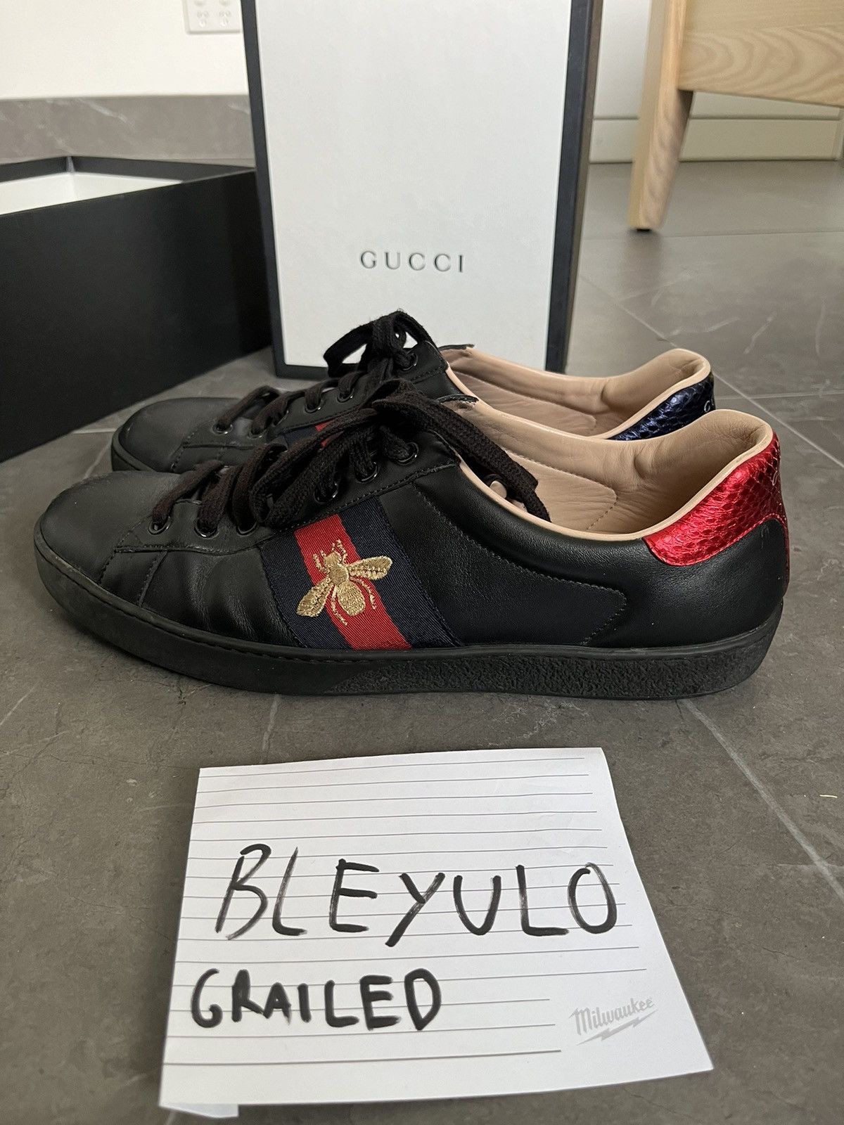 Gucci GUCCI MEN'S ACE TRAINER WITH EMBROIDERY Size US 10 / EU 43 - 7 Thumbnail