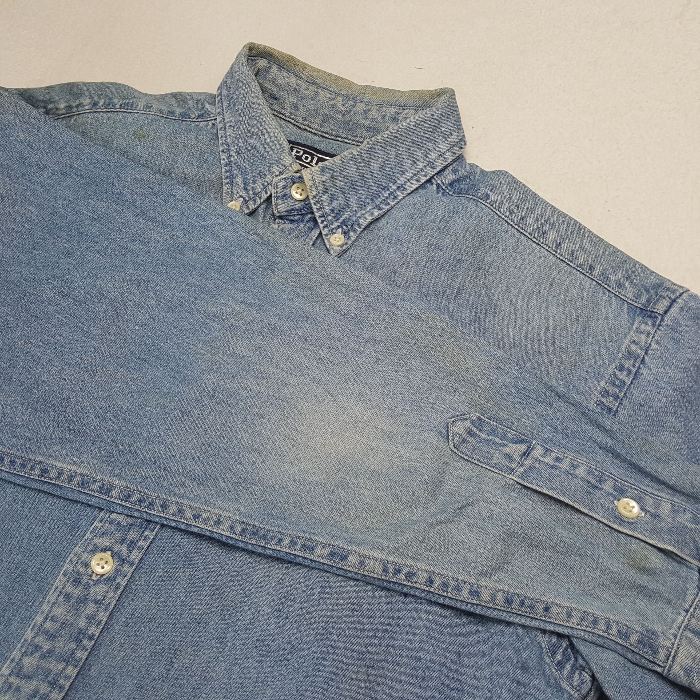 Polo Ralph Lauren × Vintage Vintage POLO by RALPH LAUREN Fashion Denim Shirt C285N35 Size US M / EU 48-50 / 2 - 7 Thumbnail