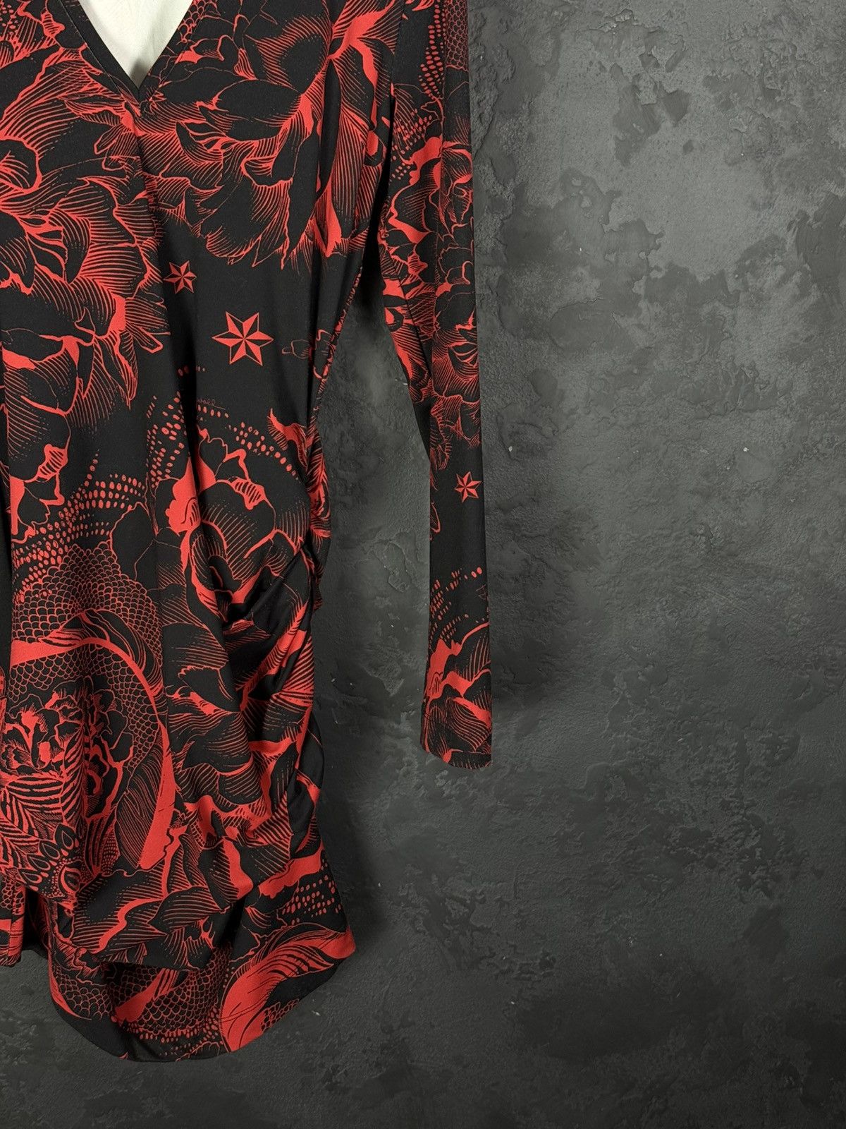 Just Cavalli JUST CAVALLI RED ORIENTAL PRINT MINI DRESS Size M / US 6-8 / IT 42-44 - 7 Thumbnail