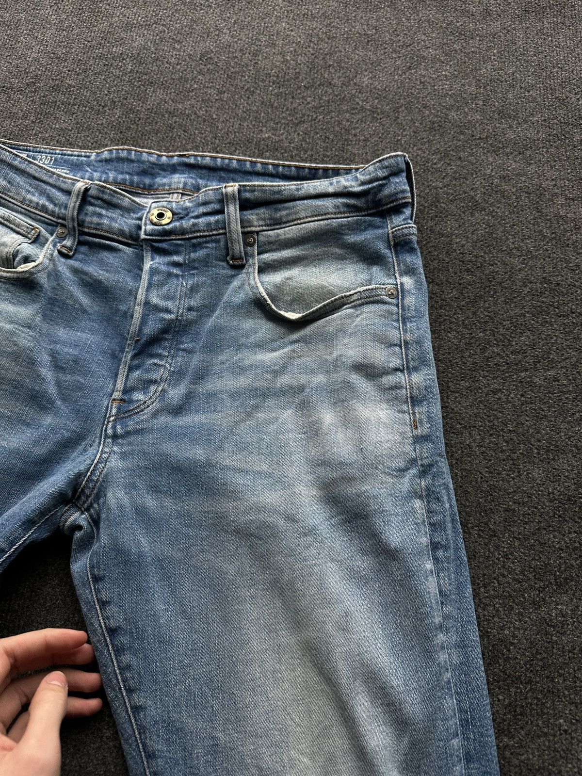 G-Star 🚨 PUNK G STAR RAW 3301 BLUE MEN DENIM JEANS Size US 32 / EU 48 - 6 Thumbnail