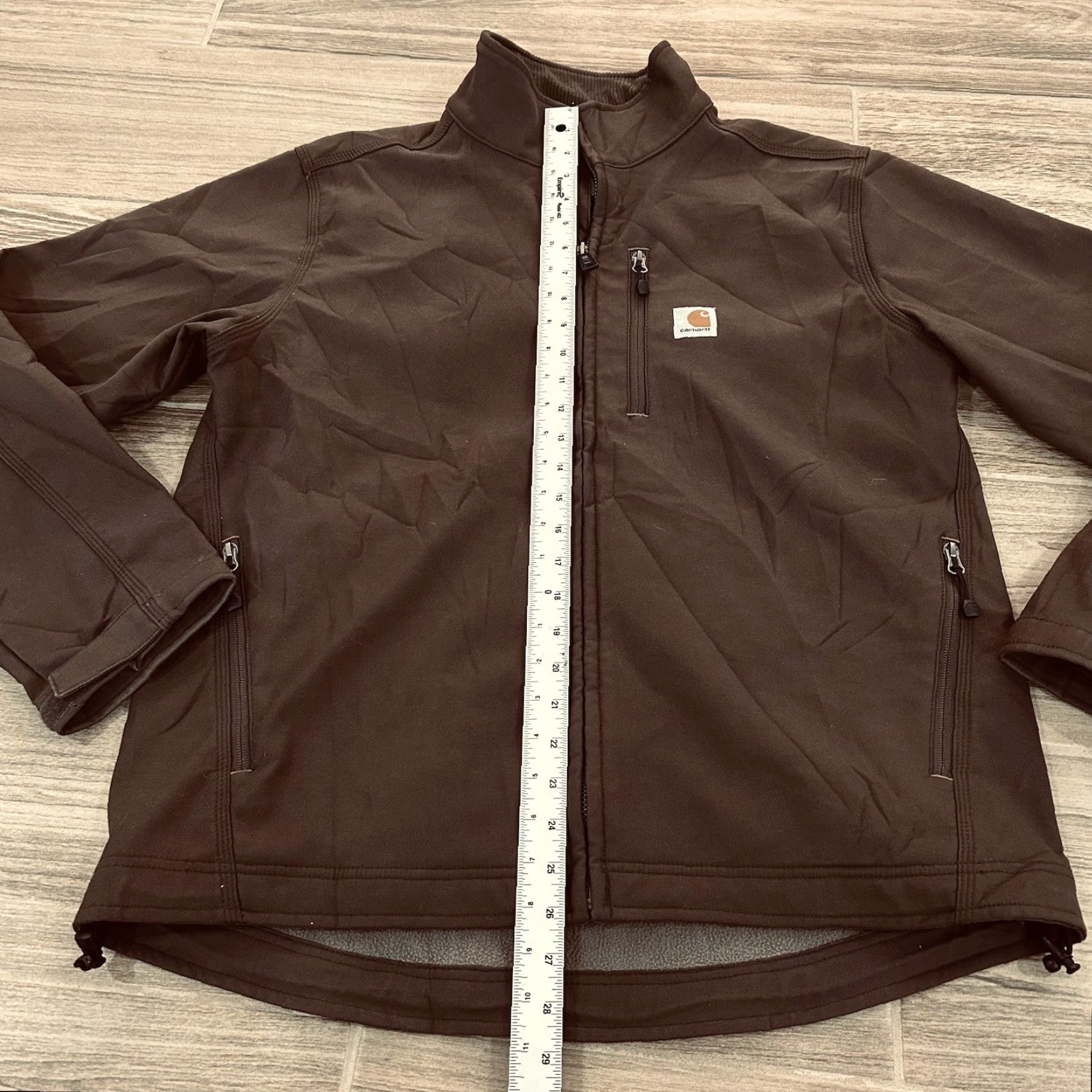 Carhartt Pineville Quick Duck Jacket Fleece Lined Brown Full Zip Mens M