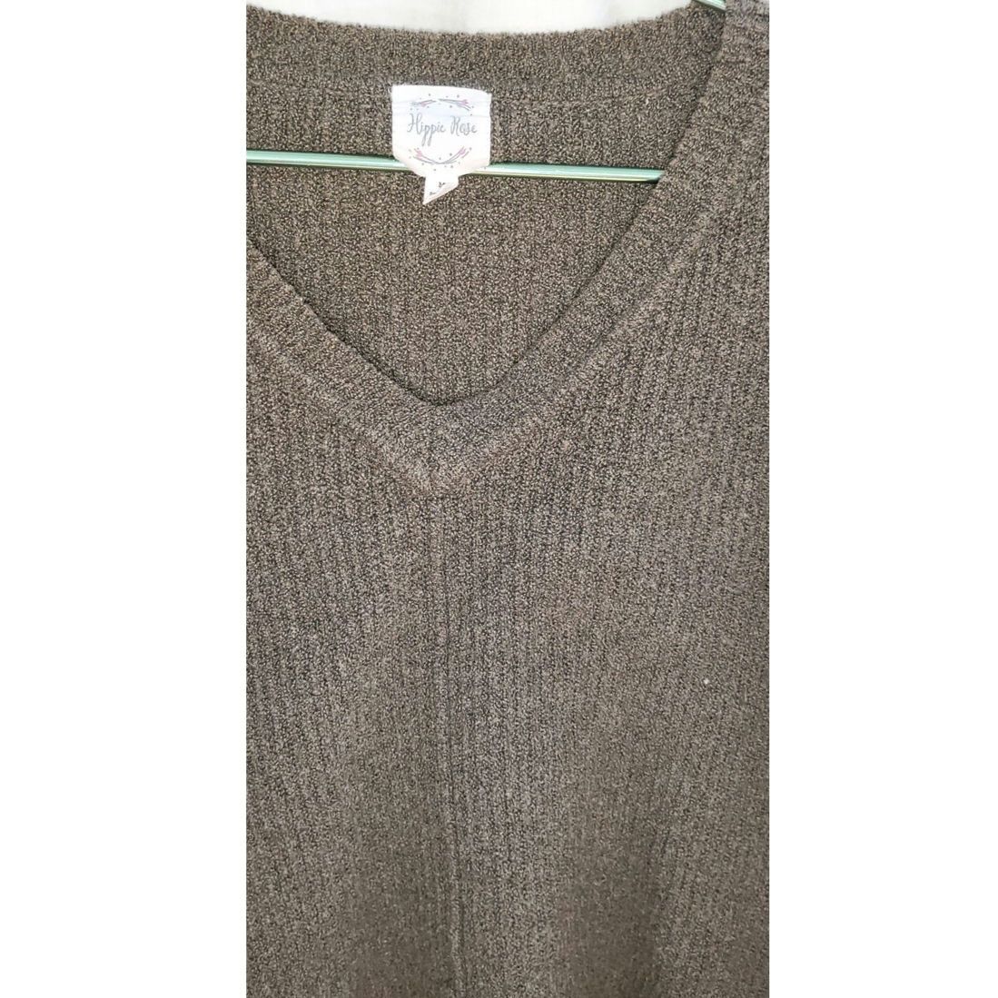 Other Hippie Rose Ribbed Olive Green Tunic Sweater Top Size Medium Size M / US 6-8 / IT 42-44 - 3 Thumbnail