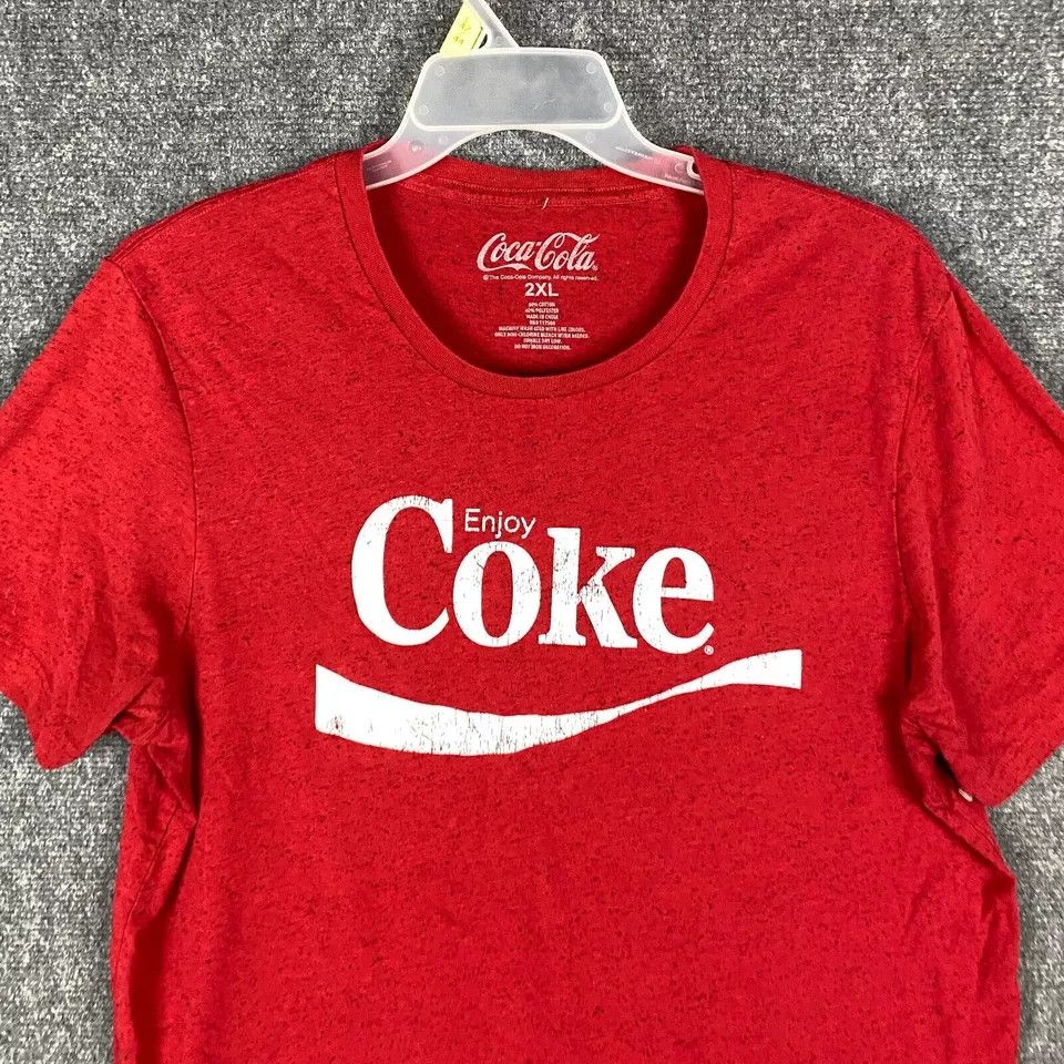 Coca Cola Coca Cola T-Shirt Men's 2XL Short Sleeve Red Adults Cotton Size US XXL / EU 58 / 5 - 2 Thumbnail