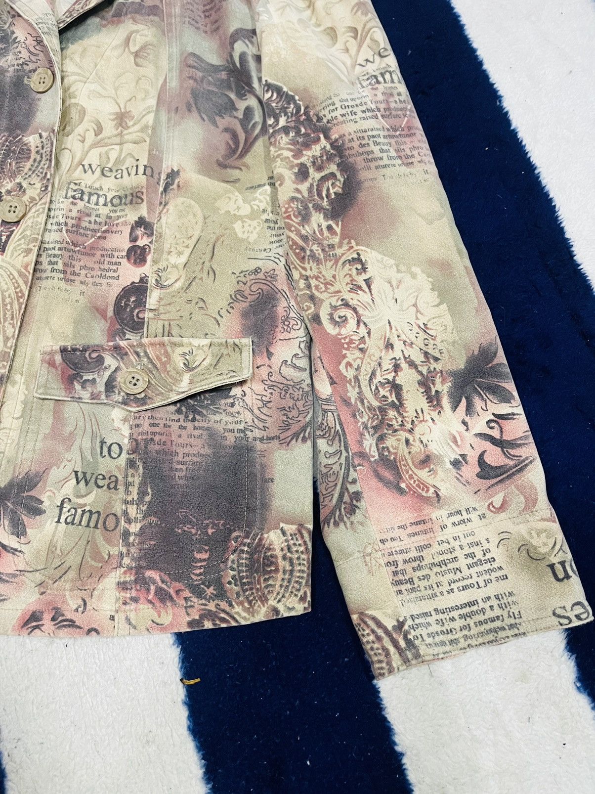 Japanese Brand Chamade Full Print Button Up Jacket (17) Size M / US 6-8 / IT 42-44 - 10 Thumbnail