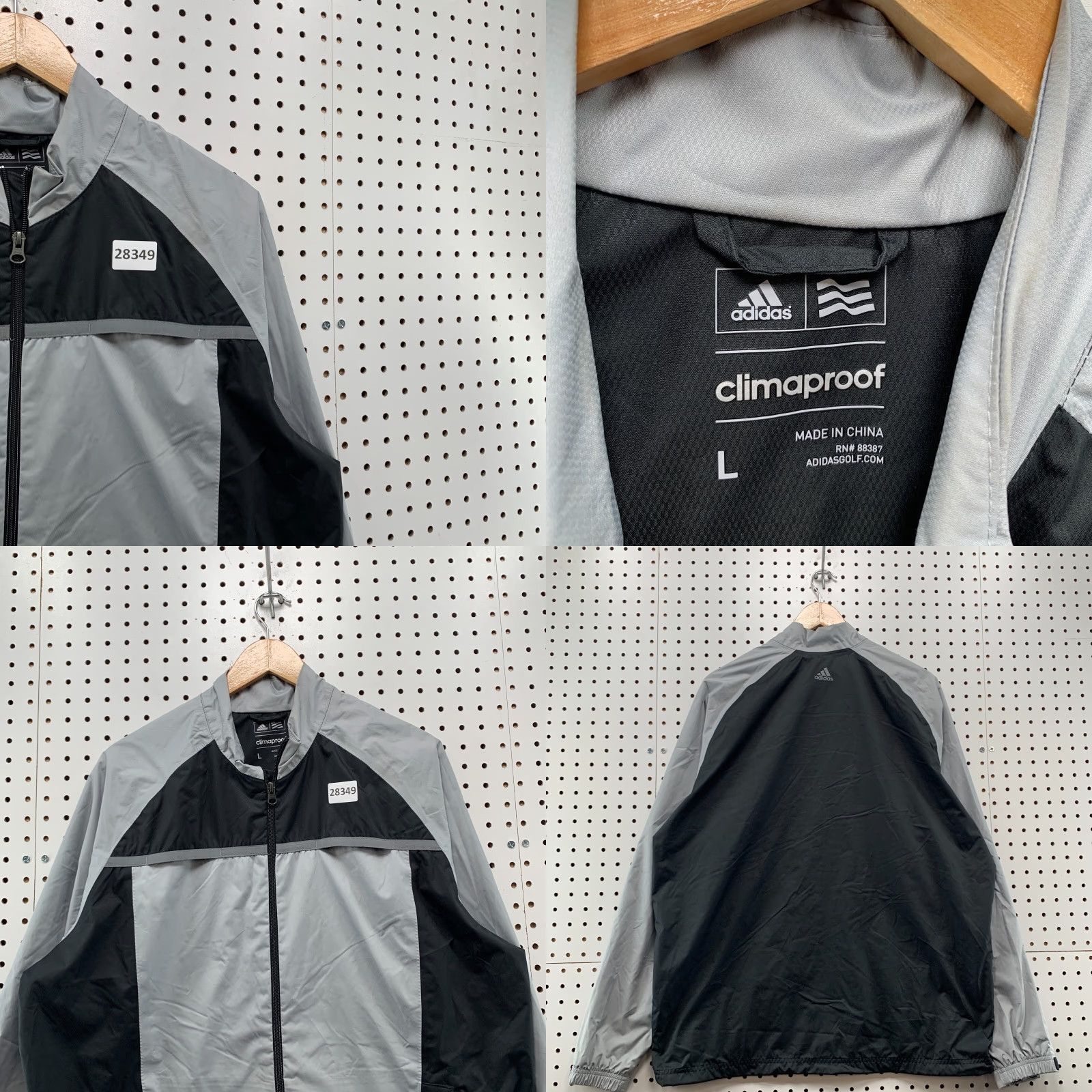 Adidas Adidas Golf Windbreaker Jacket Gray Black Clima Proof Mens L Vented 25x29 Jacket Size US L / EU 52-54 / 3 - 8 Thumbnail