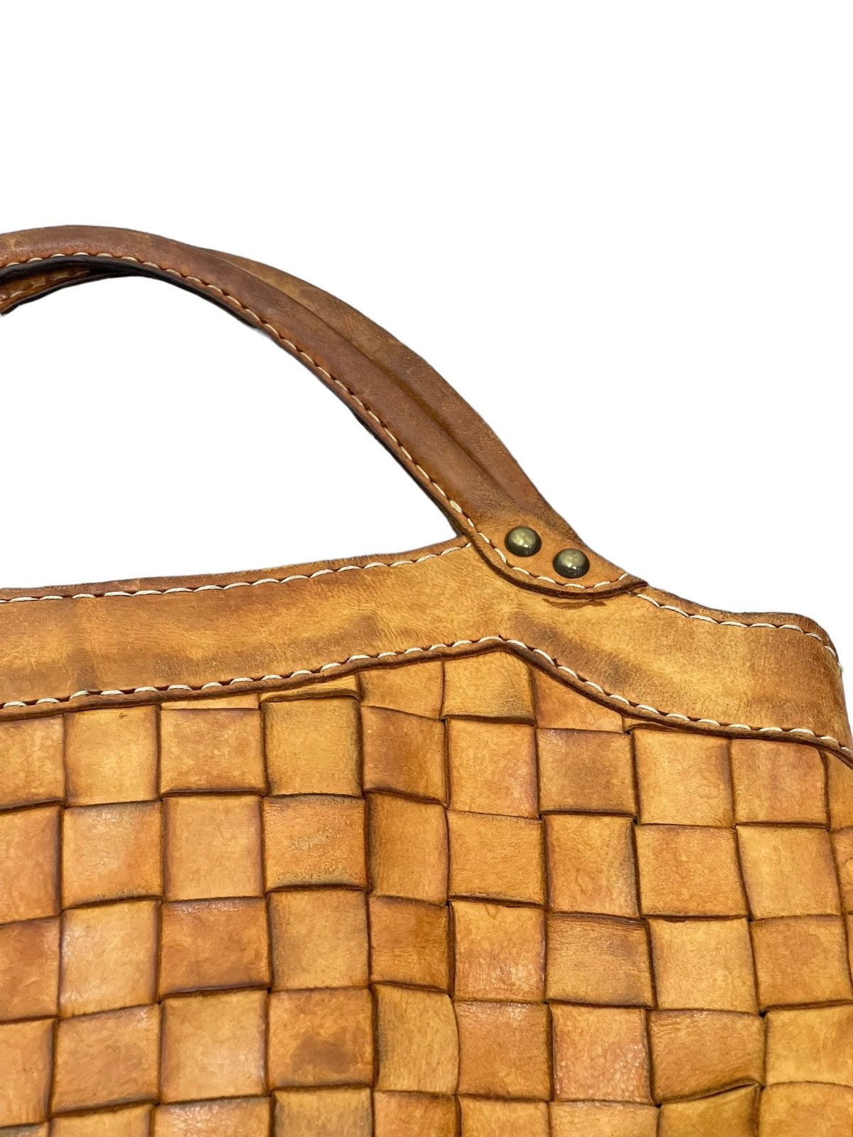 Japanese Brand Full Leather Vtg Robita Japan Intrecciato Weave Tote Bag 1🟩 Size ONE SIZE - 18 Thumbnail