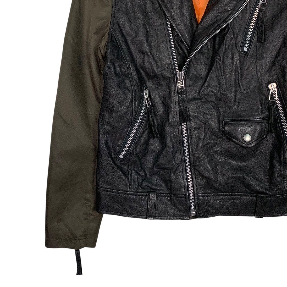 Japanese Brand Realized Works Double Colar Motorcycle Leather Jacket Size US S / EU 44-46 / 1 - 3 Thumbnail