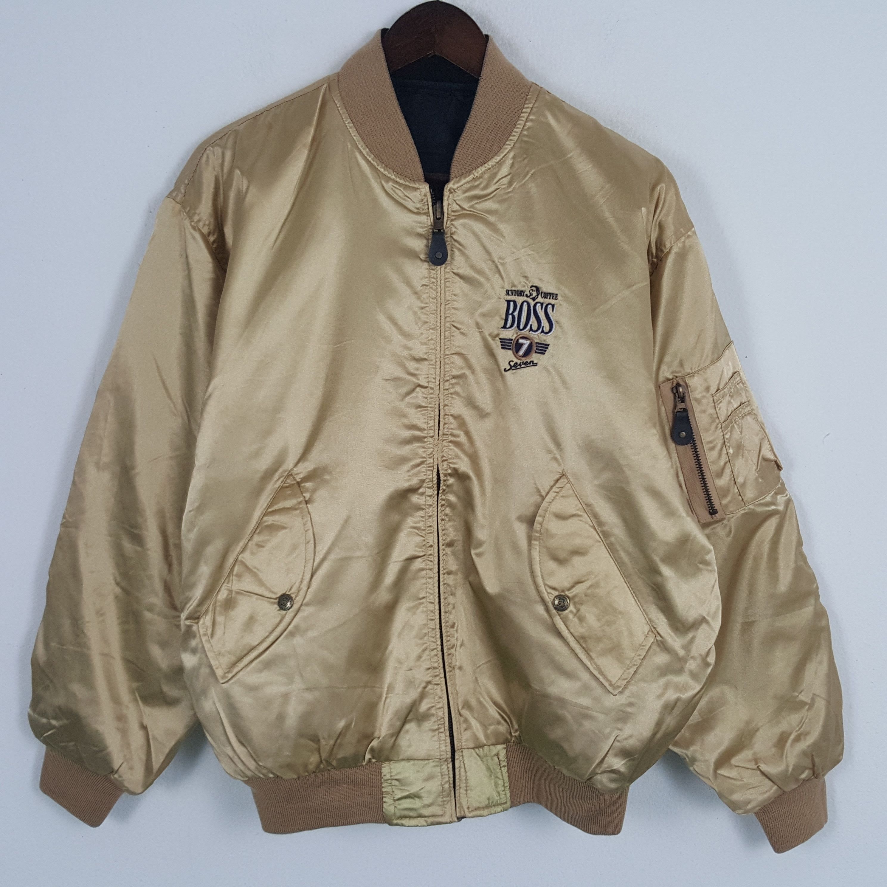 Japanese Brand × Vintage Vintage Suntory Coffee Boss Reversible Bomber Jacket Size US L / EU 52-54 / 3 - 1 Thumbnail