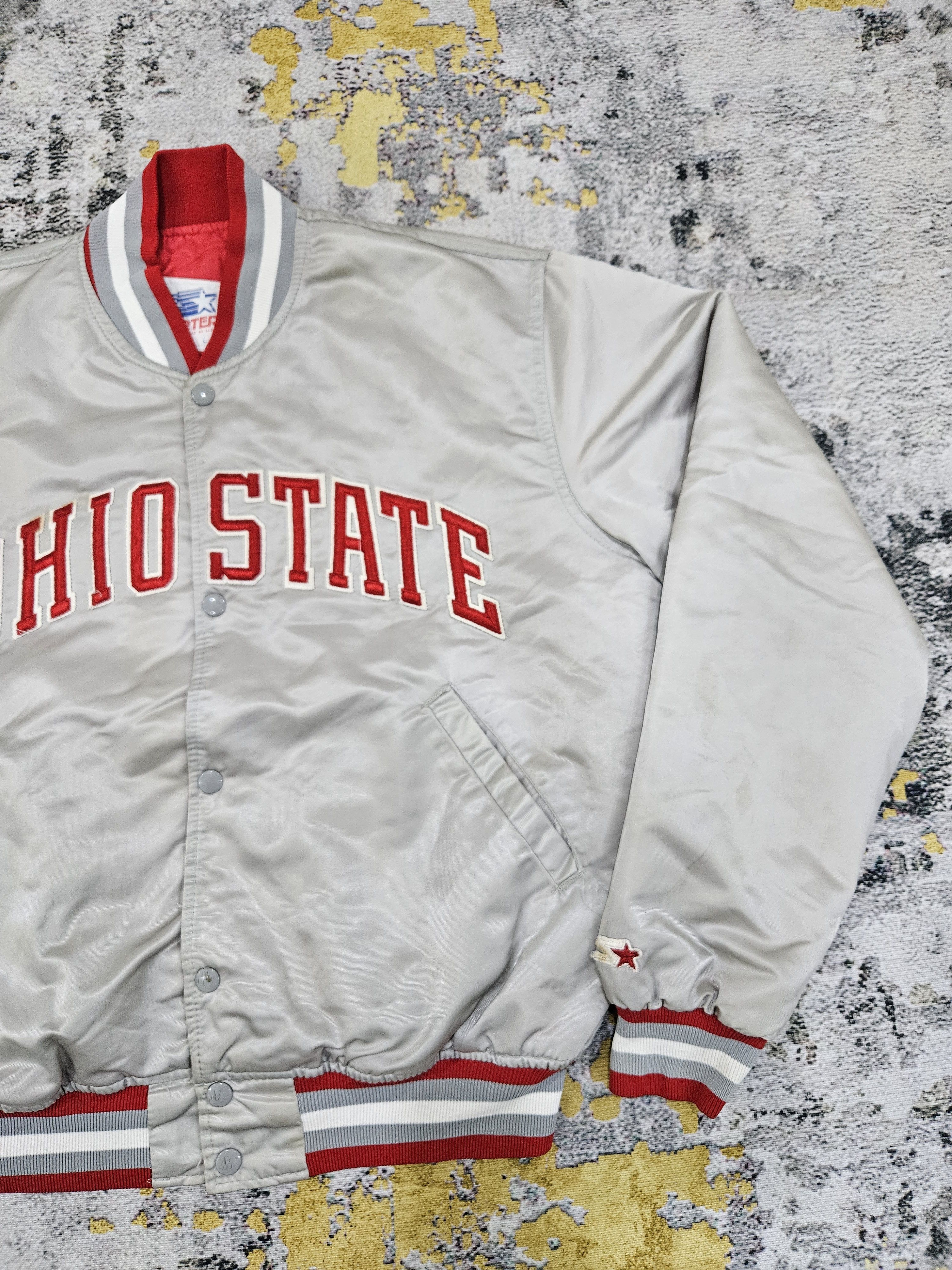 Starter Vintage 90s STARTER Ohio State Buckeyes Satin Bomber Jacket Size US L / EU 52-54 / 3 - 9 Thumbnail