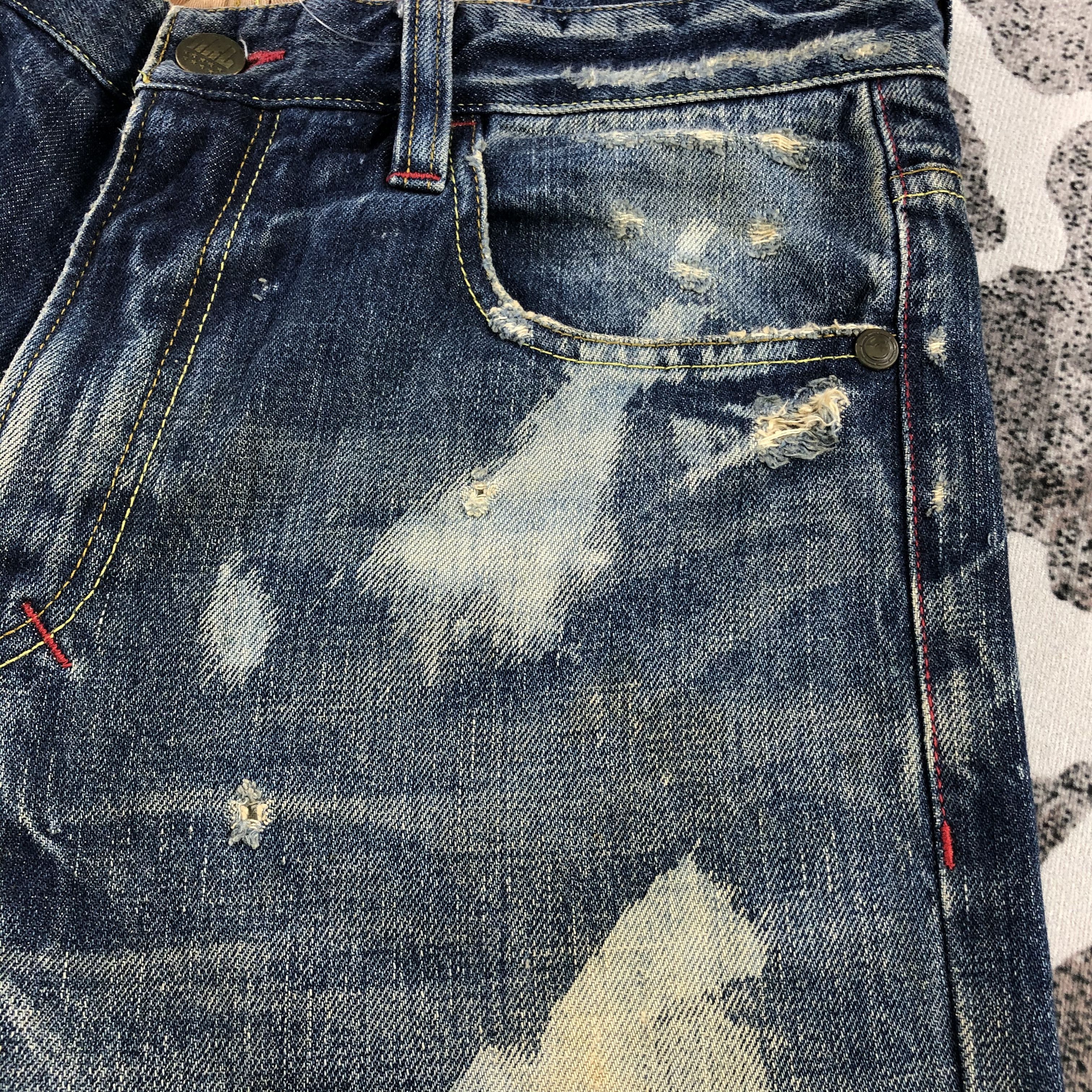 Japanese Brand Nine Rulas Line Jeans Distressed Denim KJ773 Size US 32 / EU 48 - 11 Thumbnail