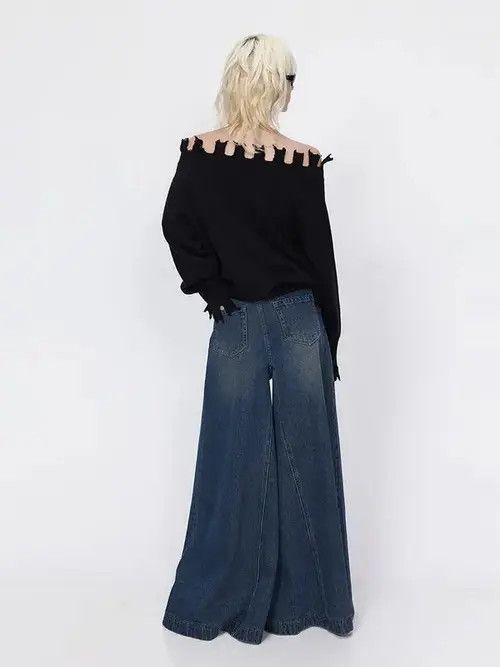 VIBE Baggy Jeans Flared Leg Loose Size 28" / US 6 / IT 42 - 2 Thumbnail